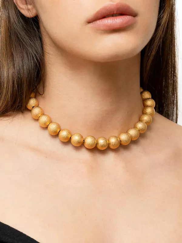 Bubble 22K-Gold-Plated Beaded Necklace