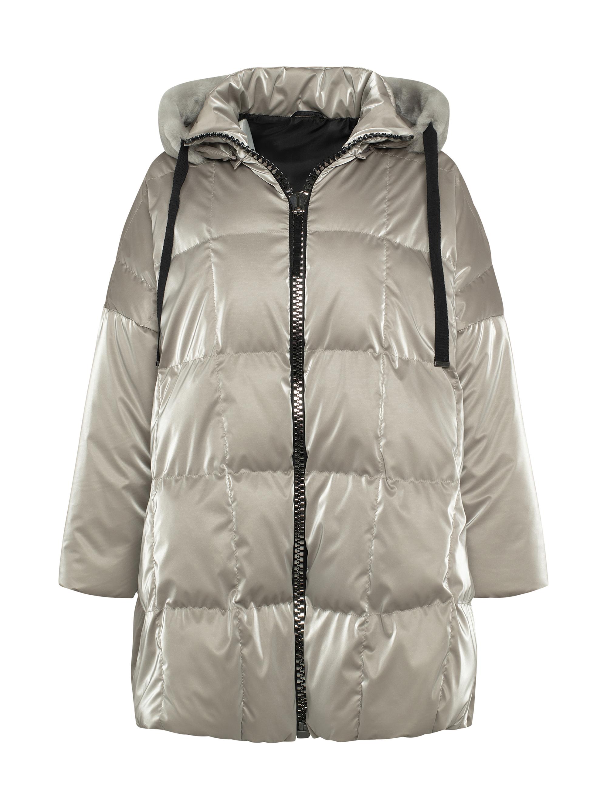 Gorski Women's Quilted Parka with Shearling Lamb Trim - Gray