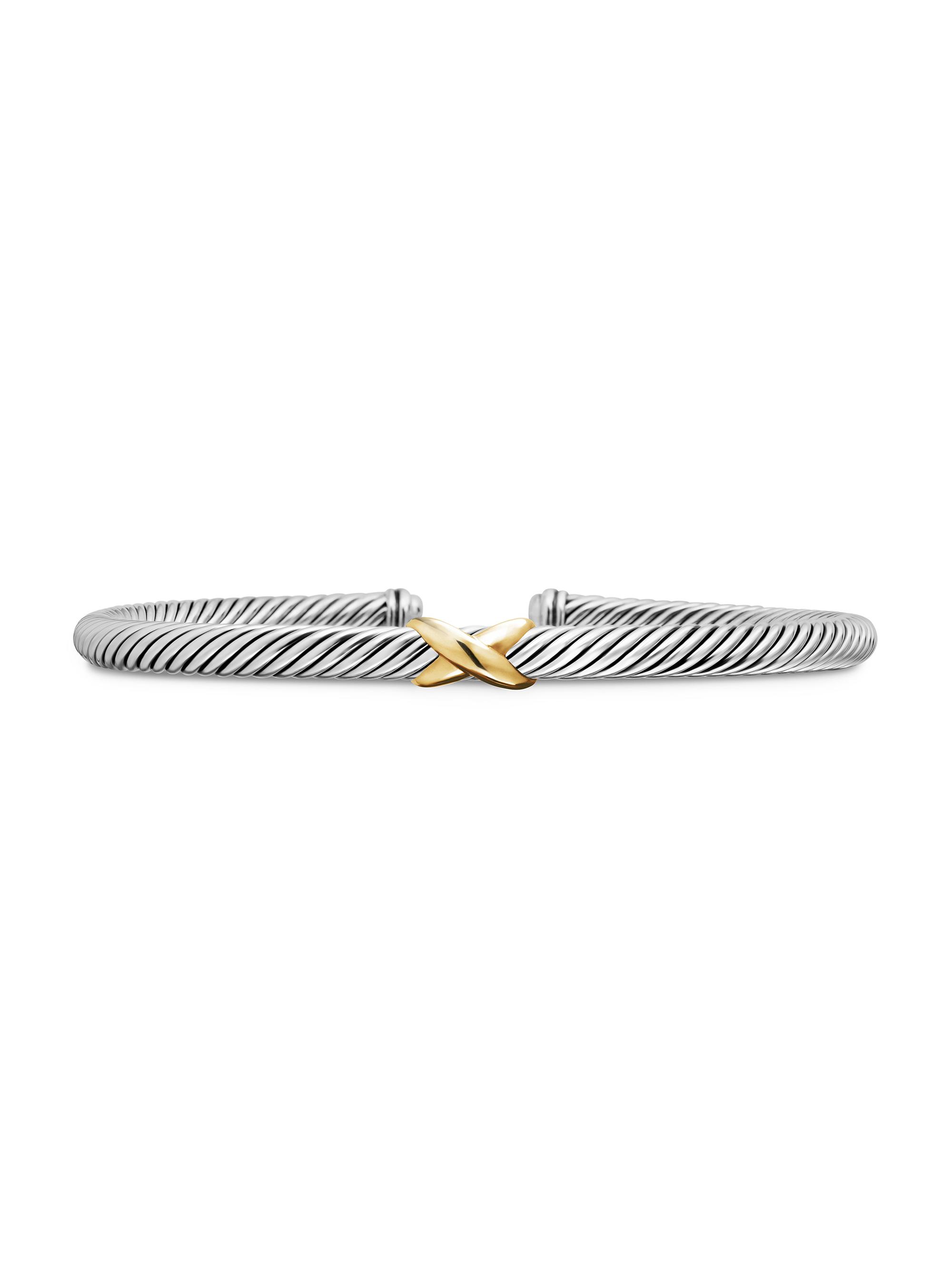 David Yurman Women's X Classic Cable Station Bracelet in Sterling Silver - Silver