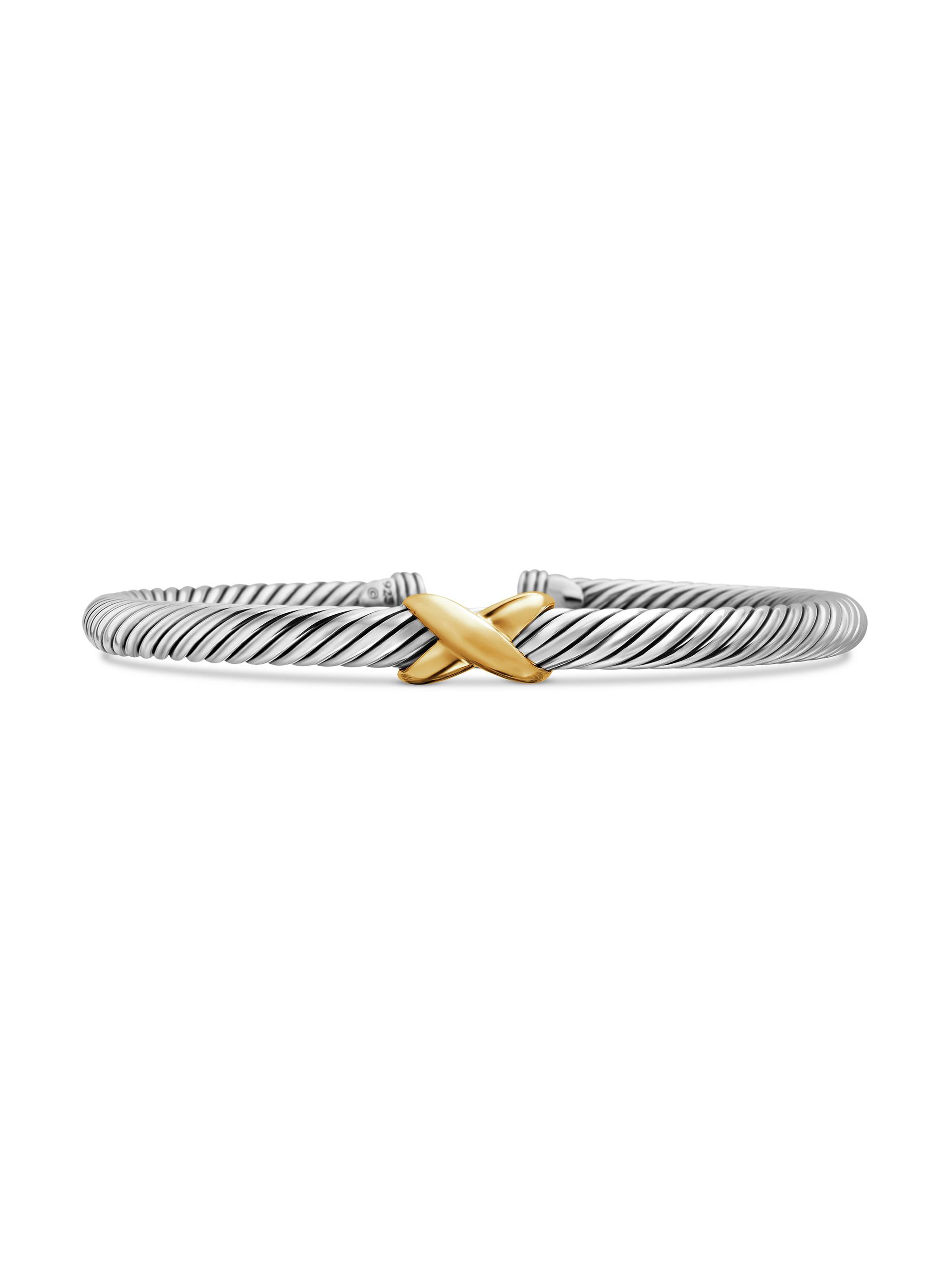 David Yurman X Classic Cable Station Bracelet in Sterling Silver