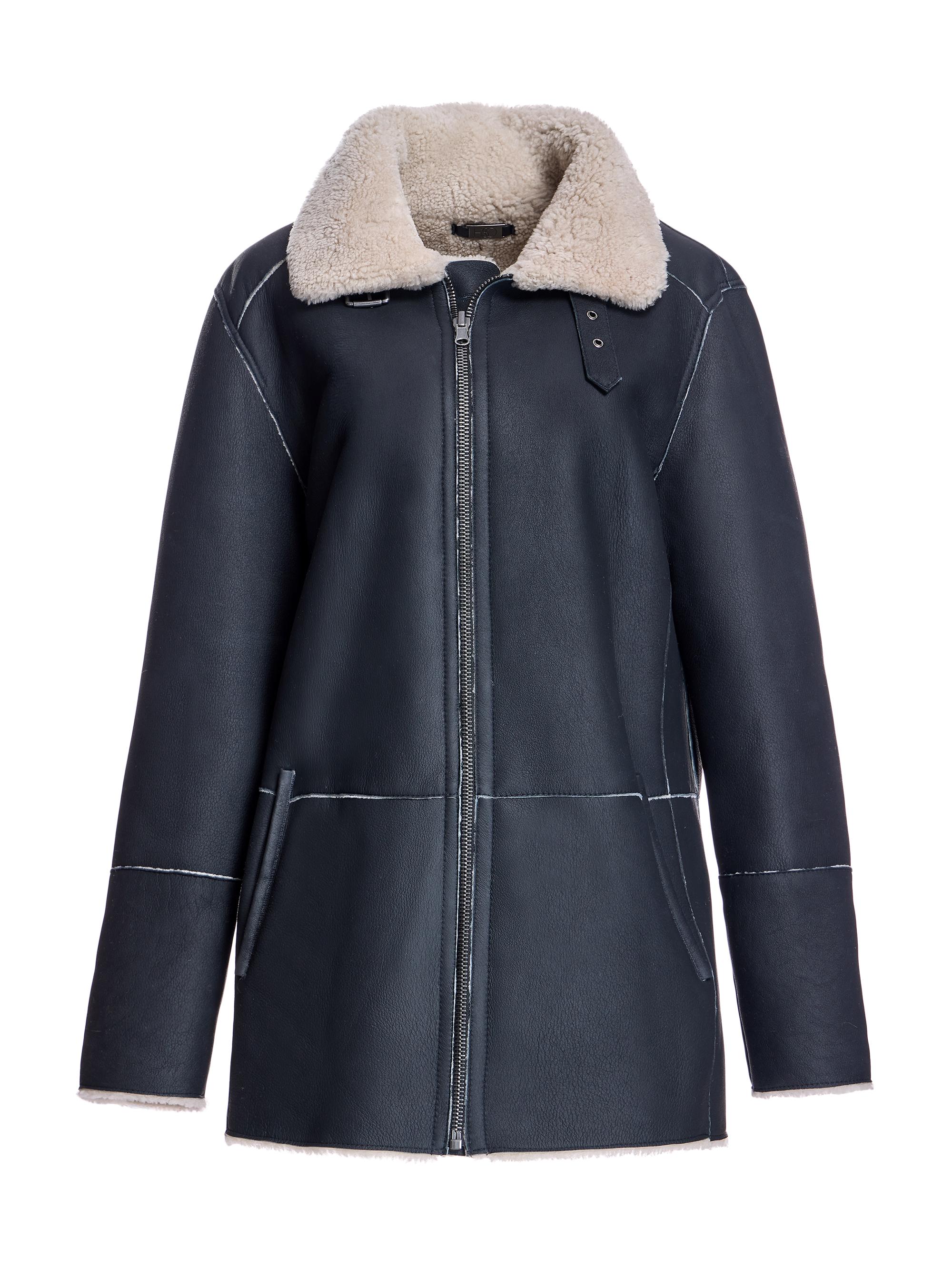 Maximilian Men's Reversible Shearling Jacket - Black Beige