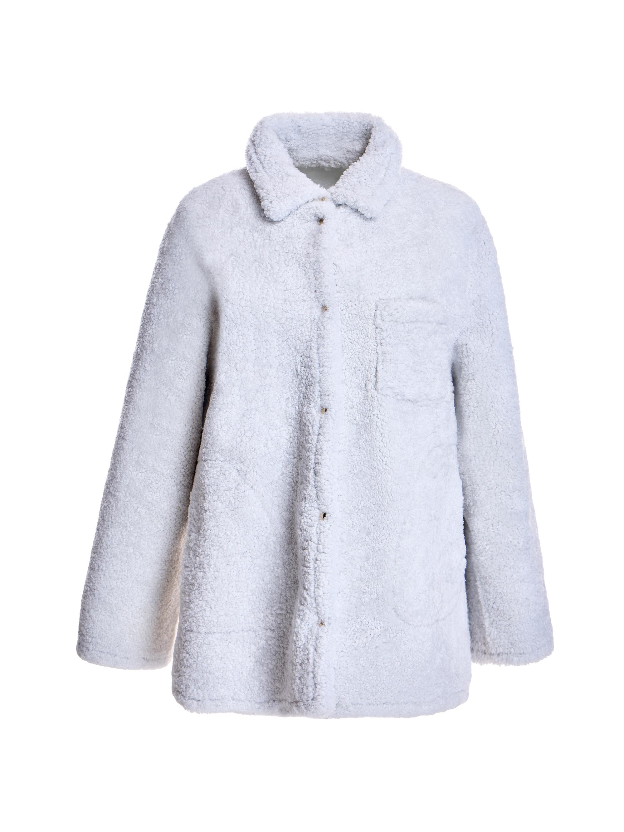 Maximilian Women's Oversized Shearling Shirt-Jacket - Milk