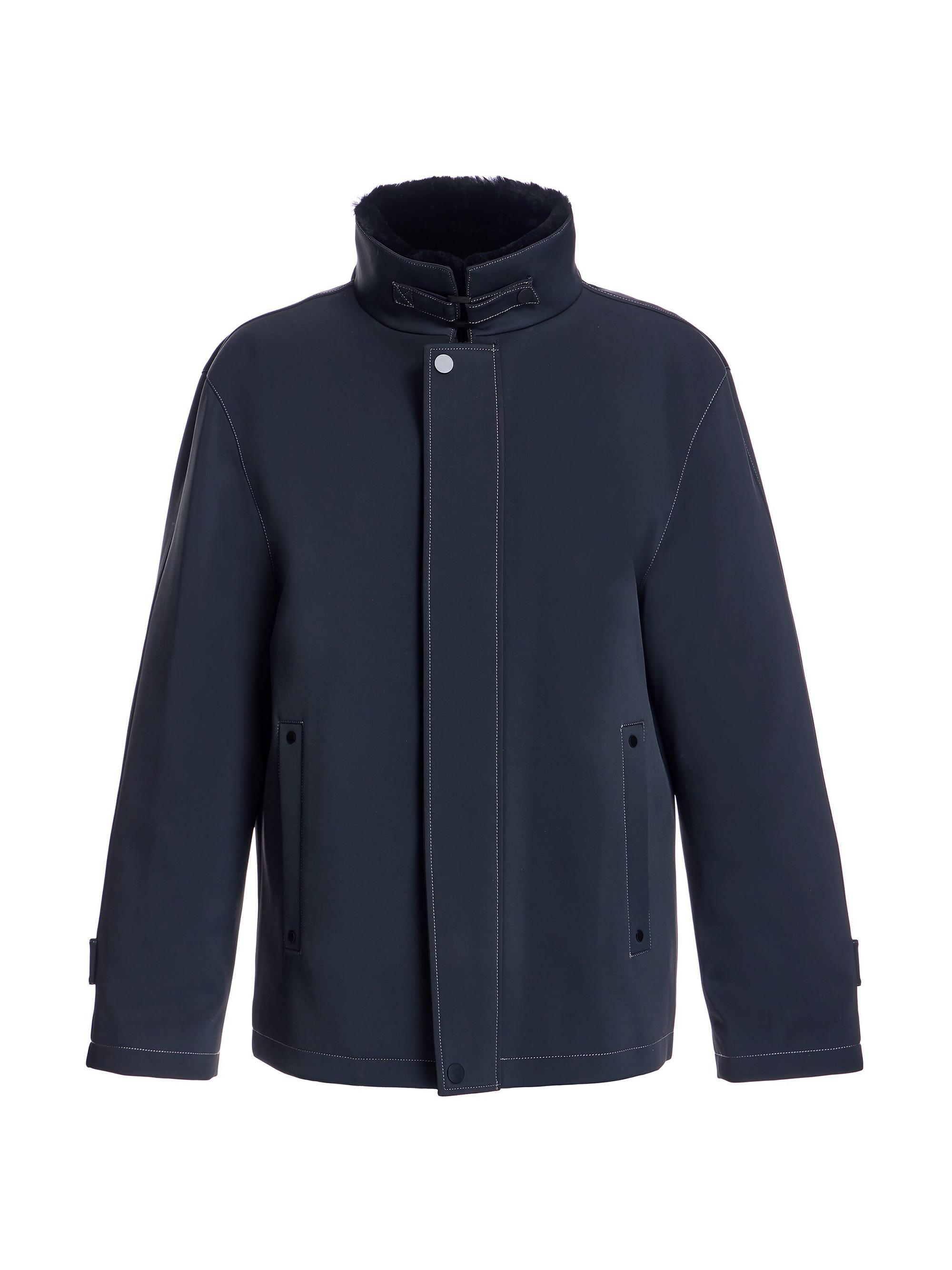 Maximilian Men's Nylon Shearling-Lined Jacket - Navy Black