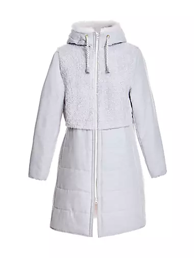 AMI Paris, Faux Fur Jacket, Women, White, US 4, Coats, Materialmix