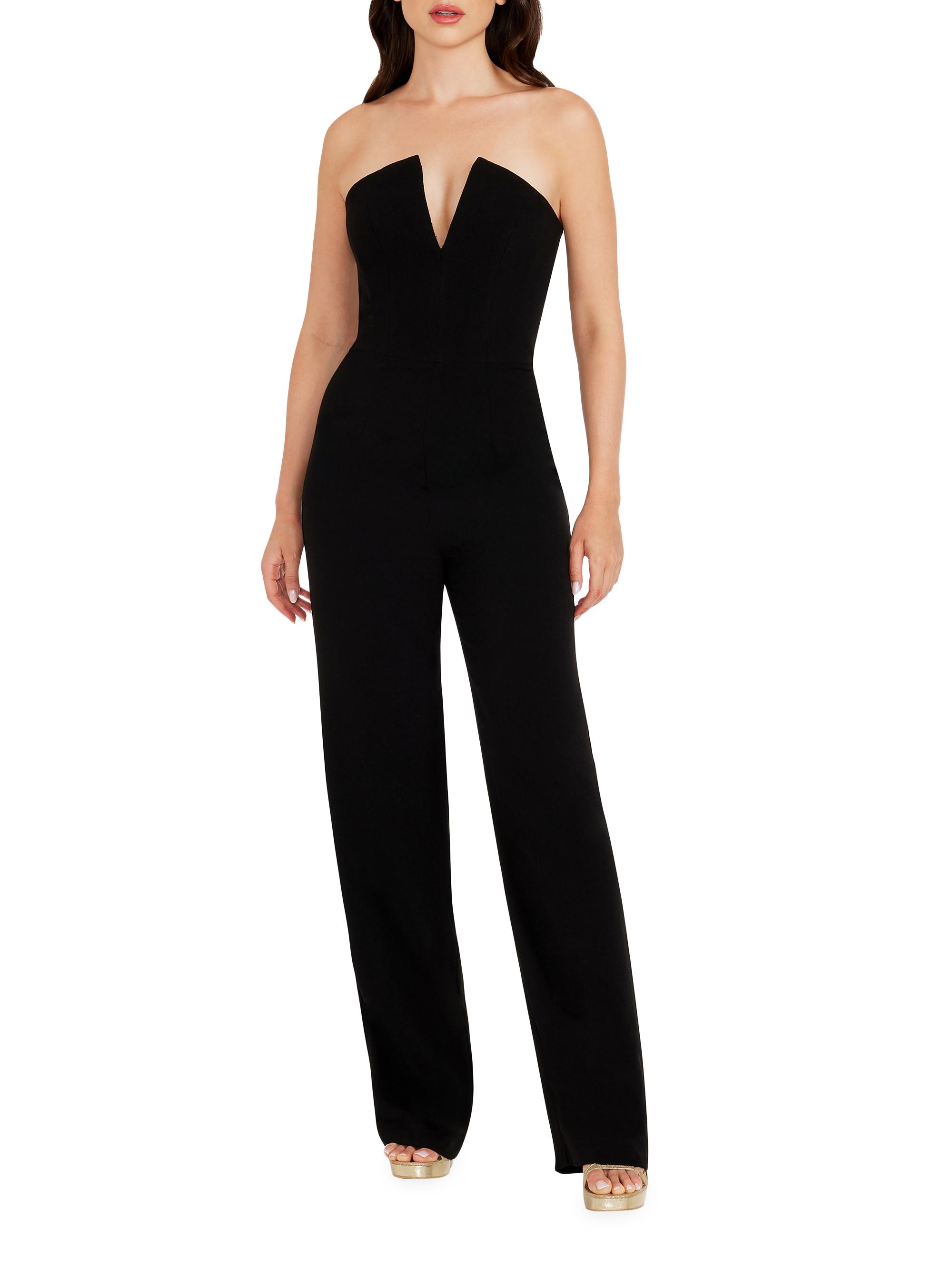 Dress The Population Fernanda Stretch Crepe Straight Jumpsuit