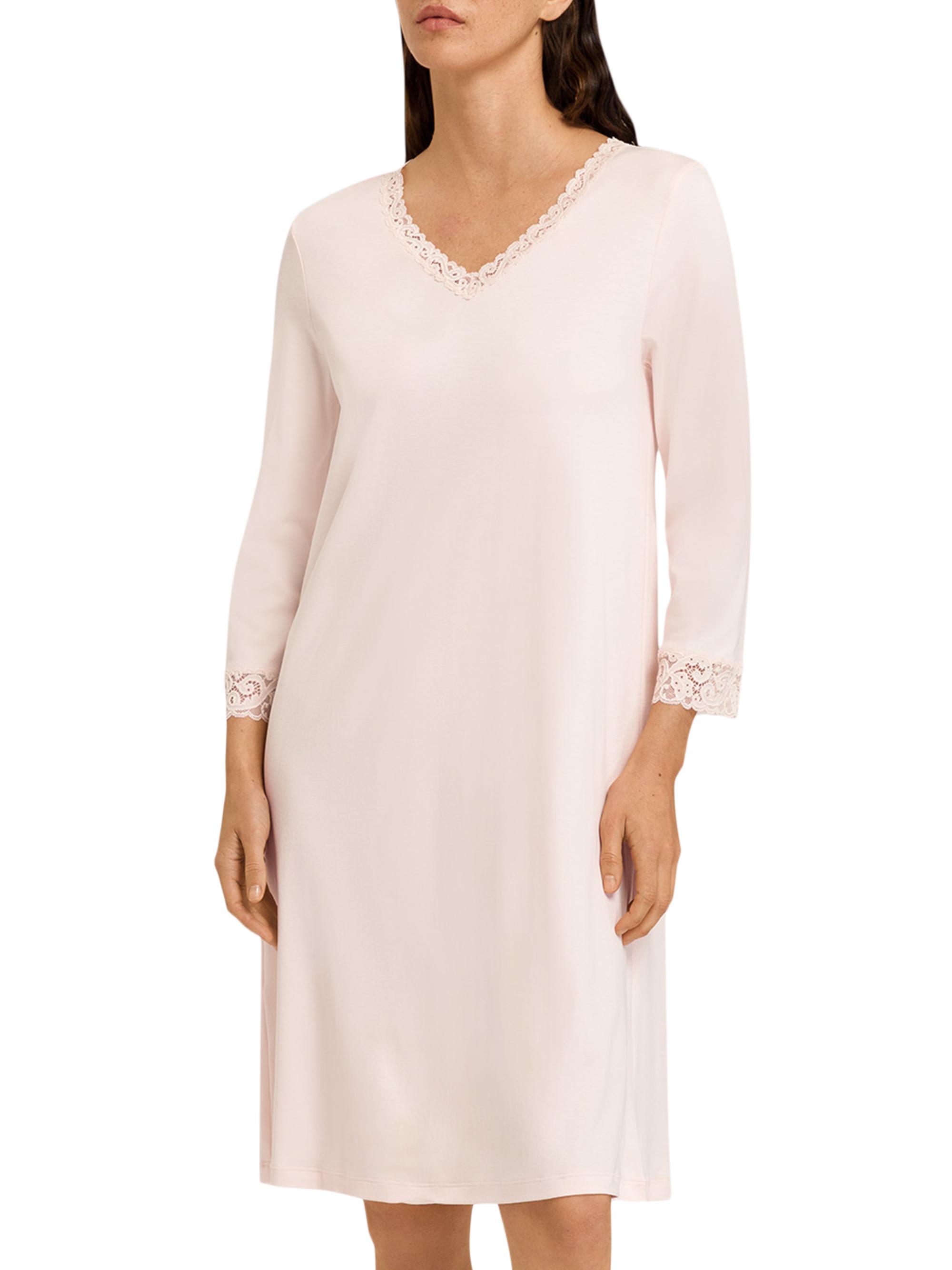 Hanro Women's Moments Cotton Lace-Trim Nightgown - Crystal Pink | Thumbnail 6