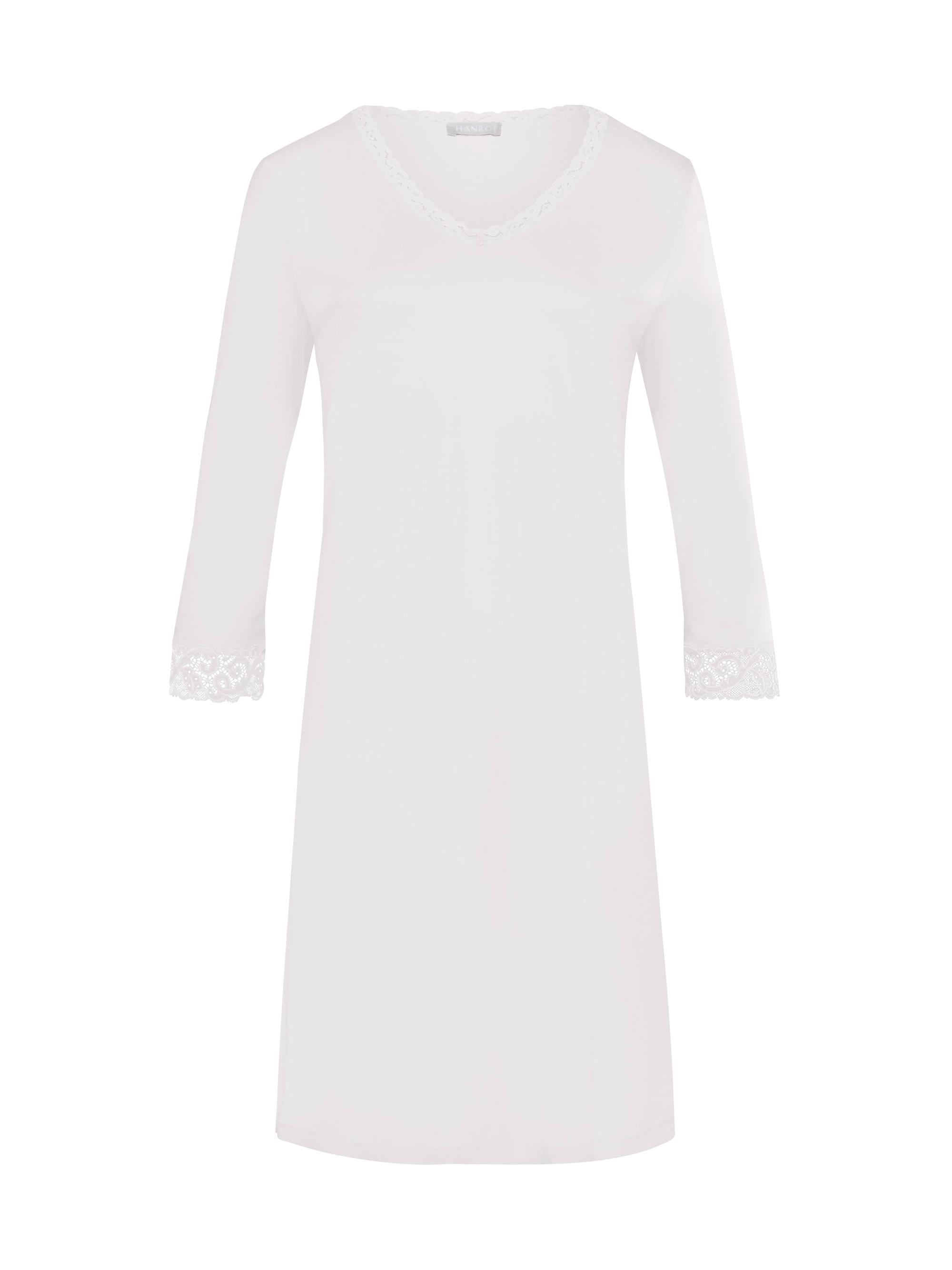 Hanro Women's Moments Cotton Lace-Trim Nightgown - White