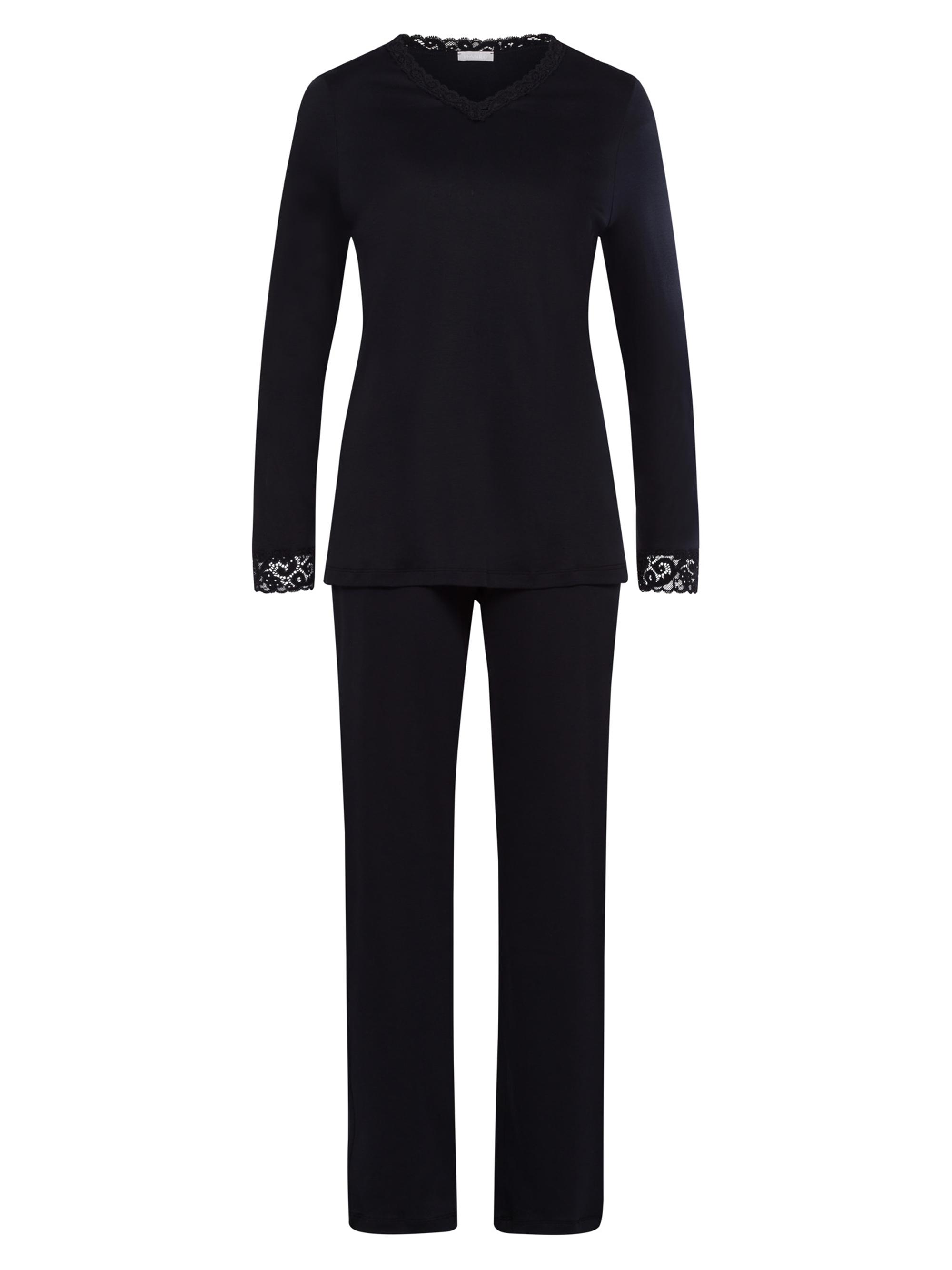 Hanro Women's Moments Cotton 2-Piece Pajama Set - Black | Thumbnail 6