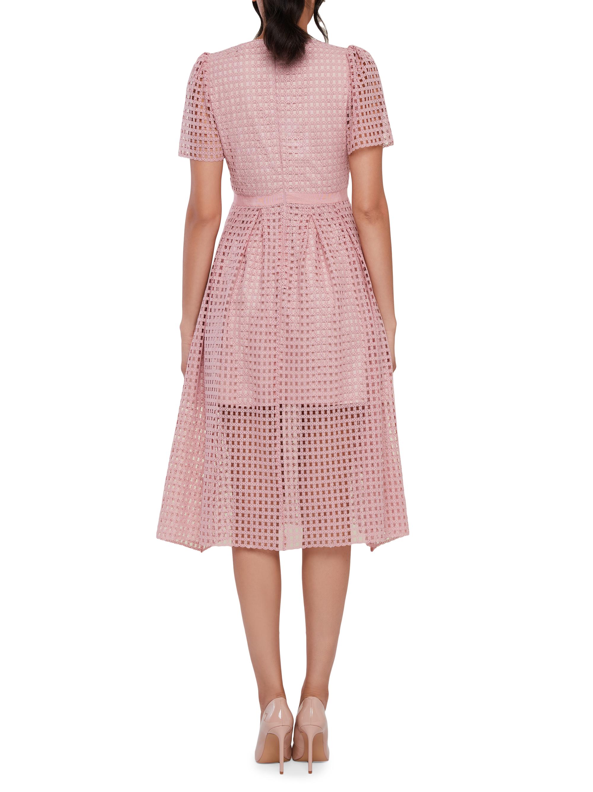 knee length dresses for ladies Rachel Parcell Pink Lace Tiered Midi Dress- Size XL (sold out online) main image 1
