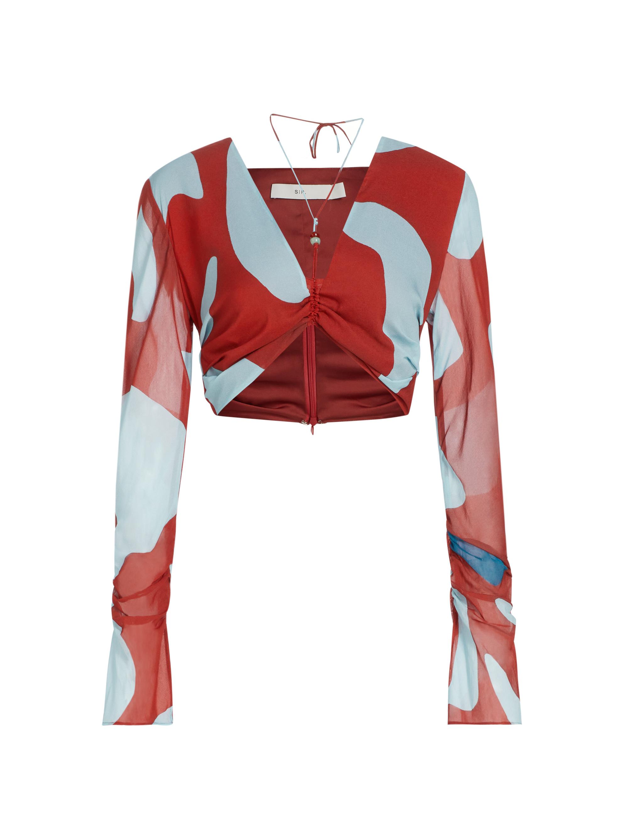 SIR. Women's Reflexión Frankie Geometric Crop Top - Ruby Reflection