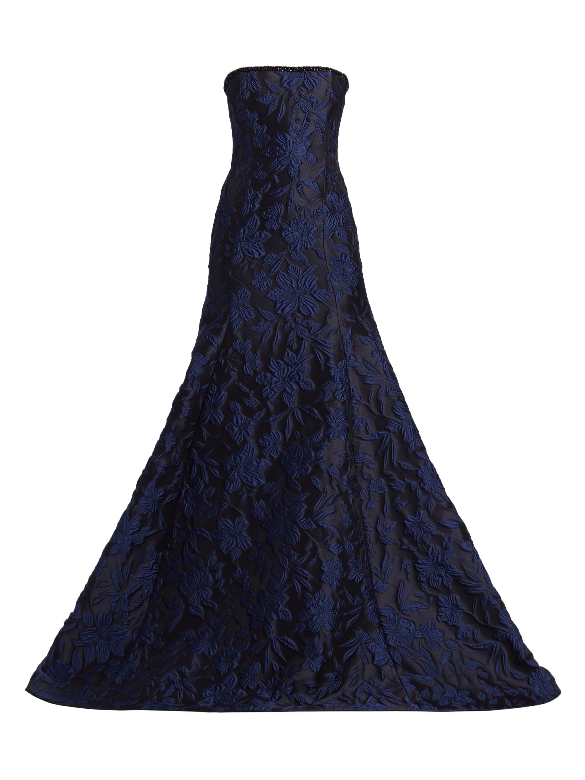 green emerald velvet dress STRAPLESS PLEATED MIKADO GOWN main image 1
