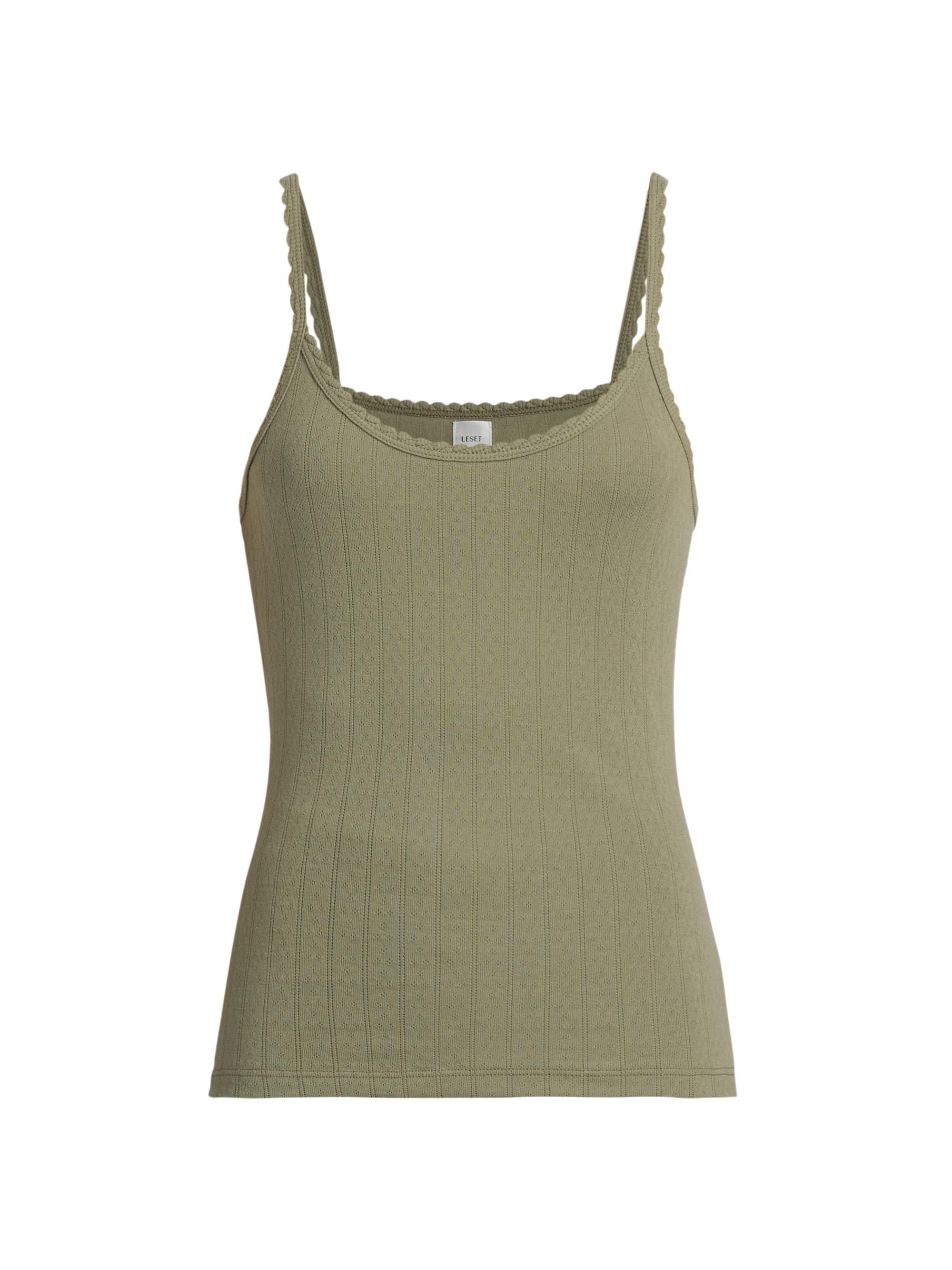 Leset Women's Pointelle-Knit Classic Tank - Cypress
