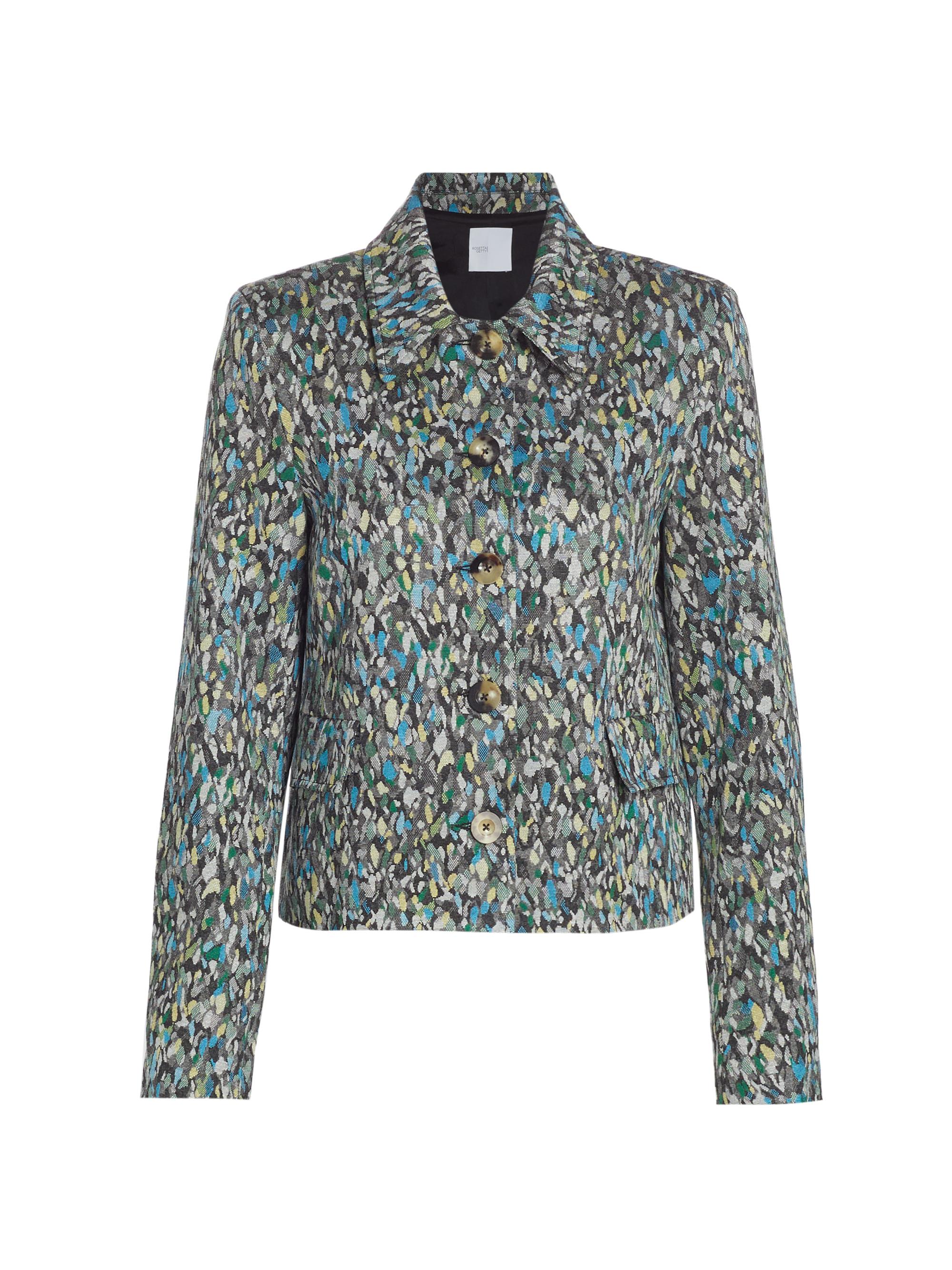 Rosetta Getty Women's Cropped Jacquard Jacket