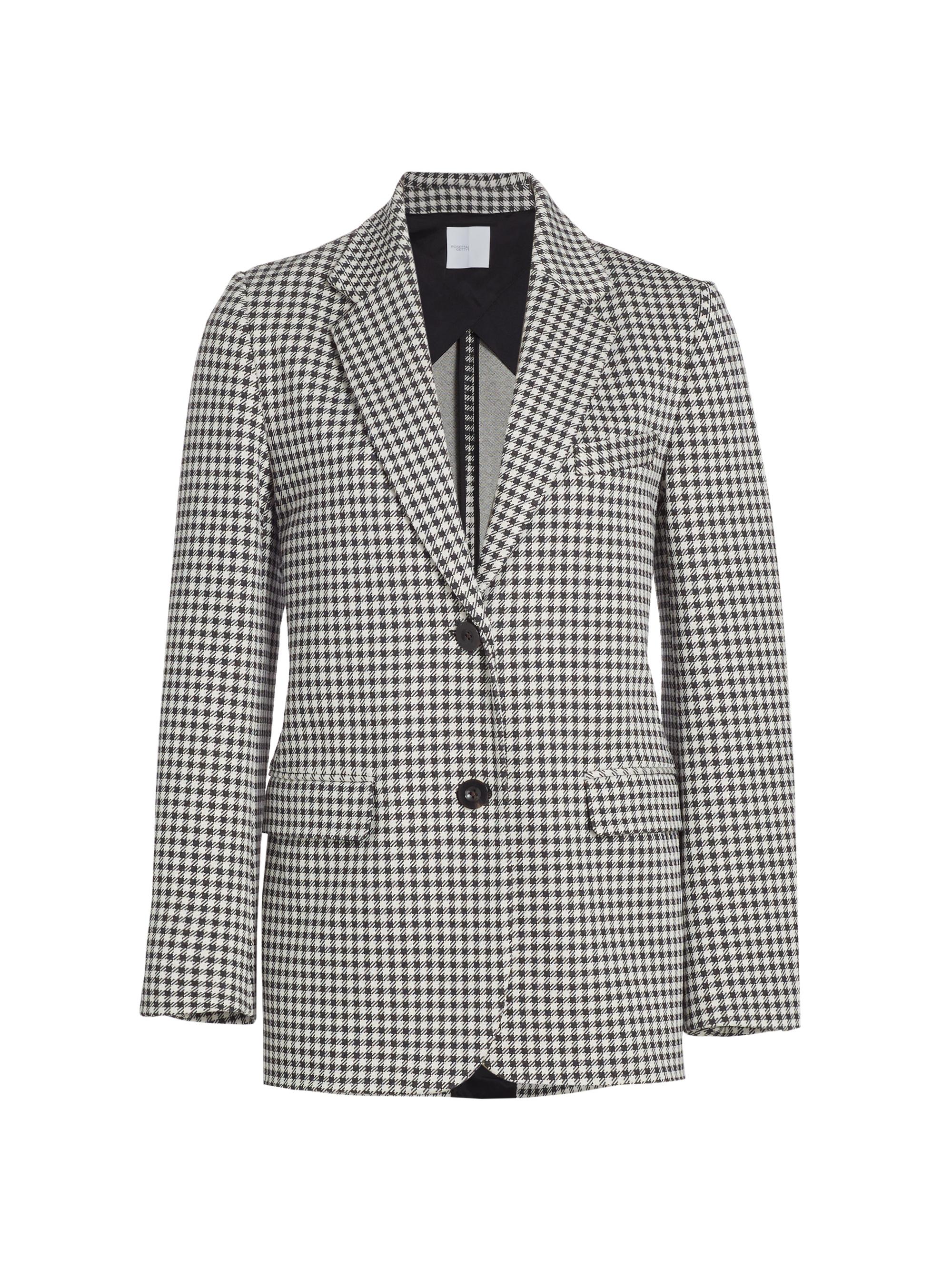 Rosetta Getty Women's Tailored Gingham Blazer - Black