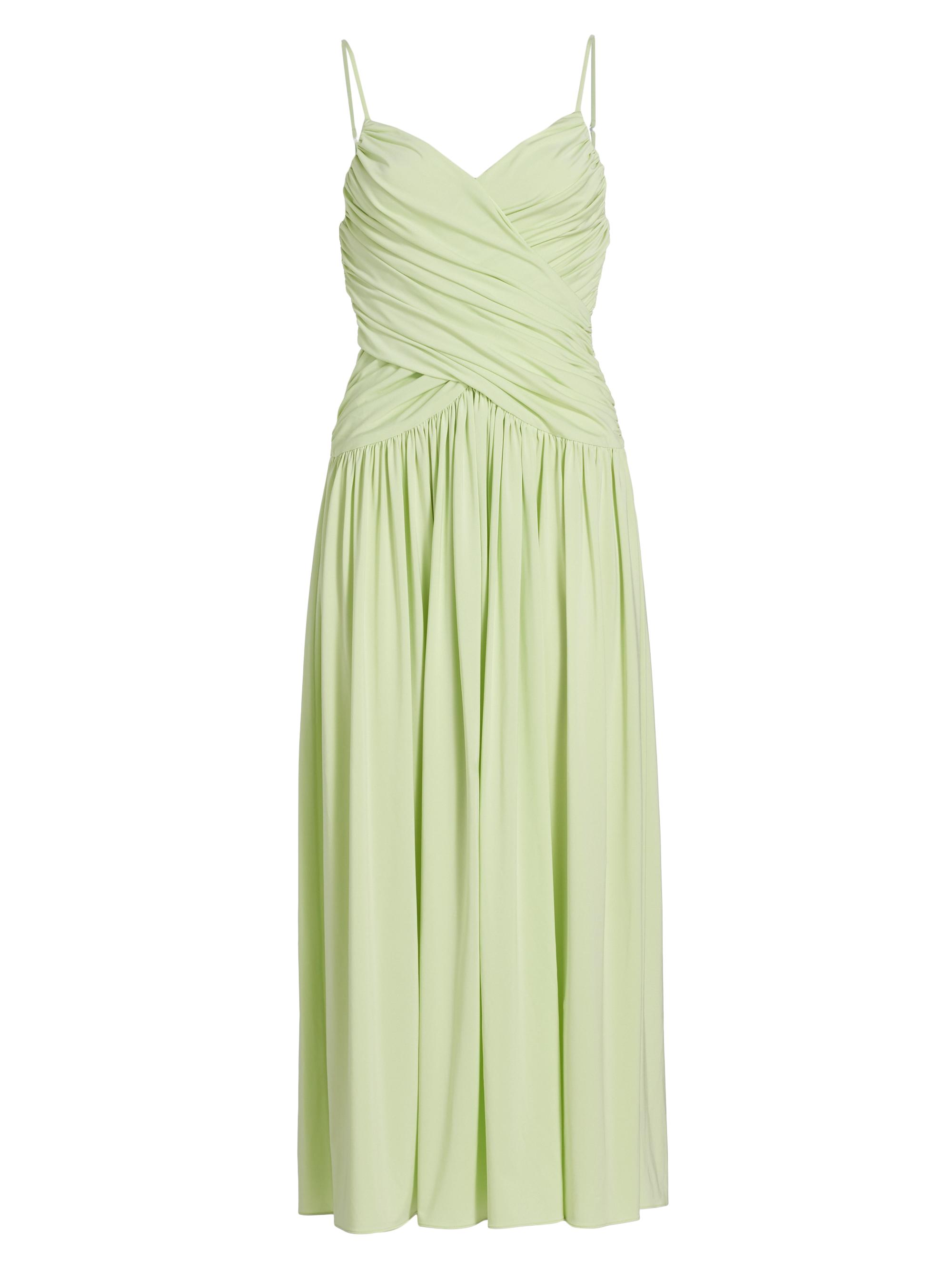 Rosetta Getty Women's Ruched Jersey Maxi Dress - Lime