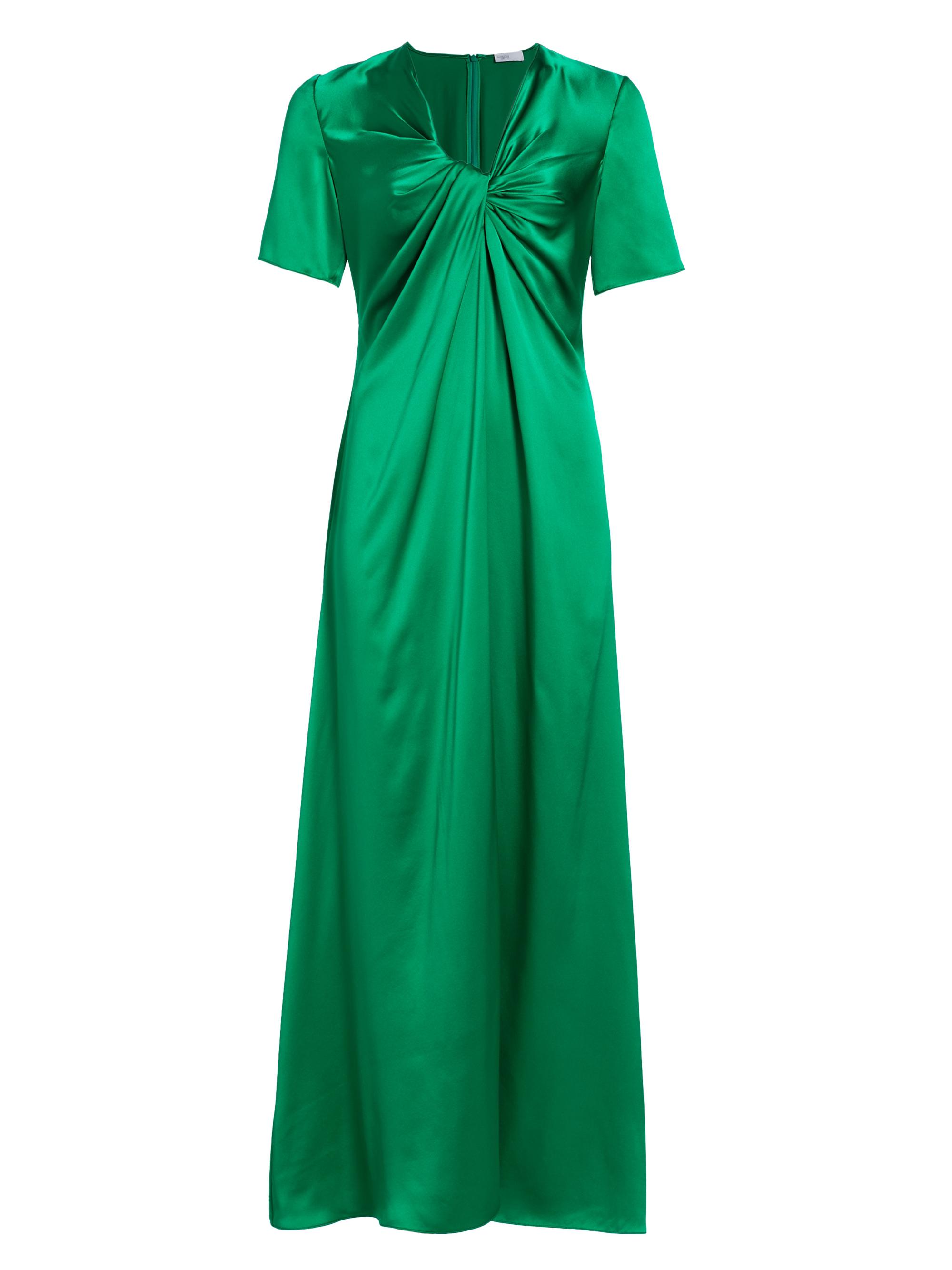 Rosetta Getty Women's Silk Twisted Short-Sleeve Gown - Emerald