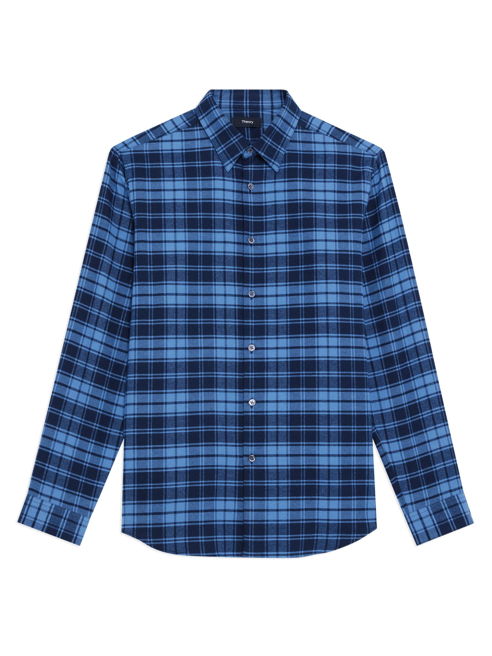 Theory Men's Irving Checked Button-Front Shirt - Baltic Multi