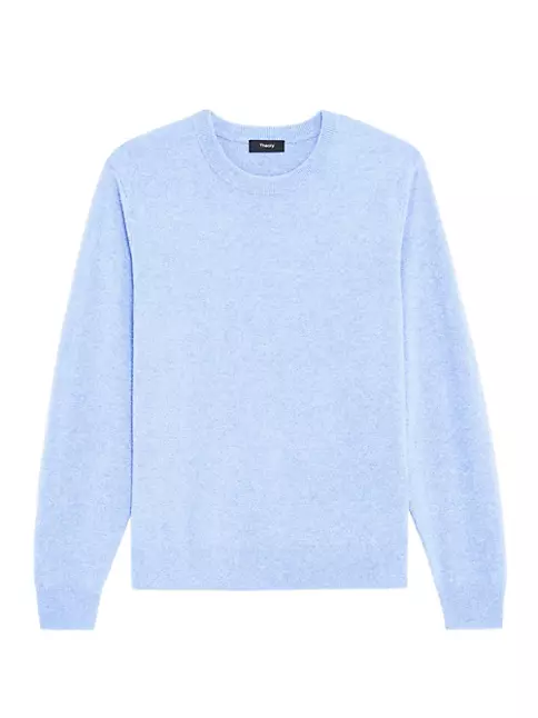 Theory Hilles Cashmere Sweater in Light Blue Melange - X9N