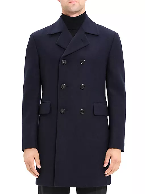 Theory - Krasner Double-Breasted Wool Peacoat