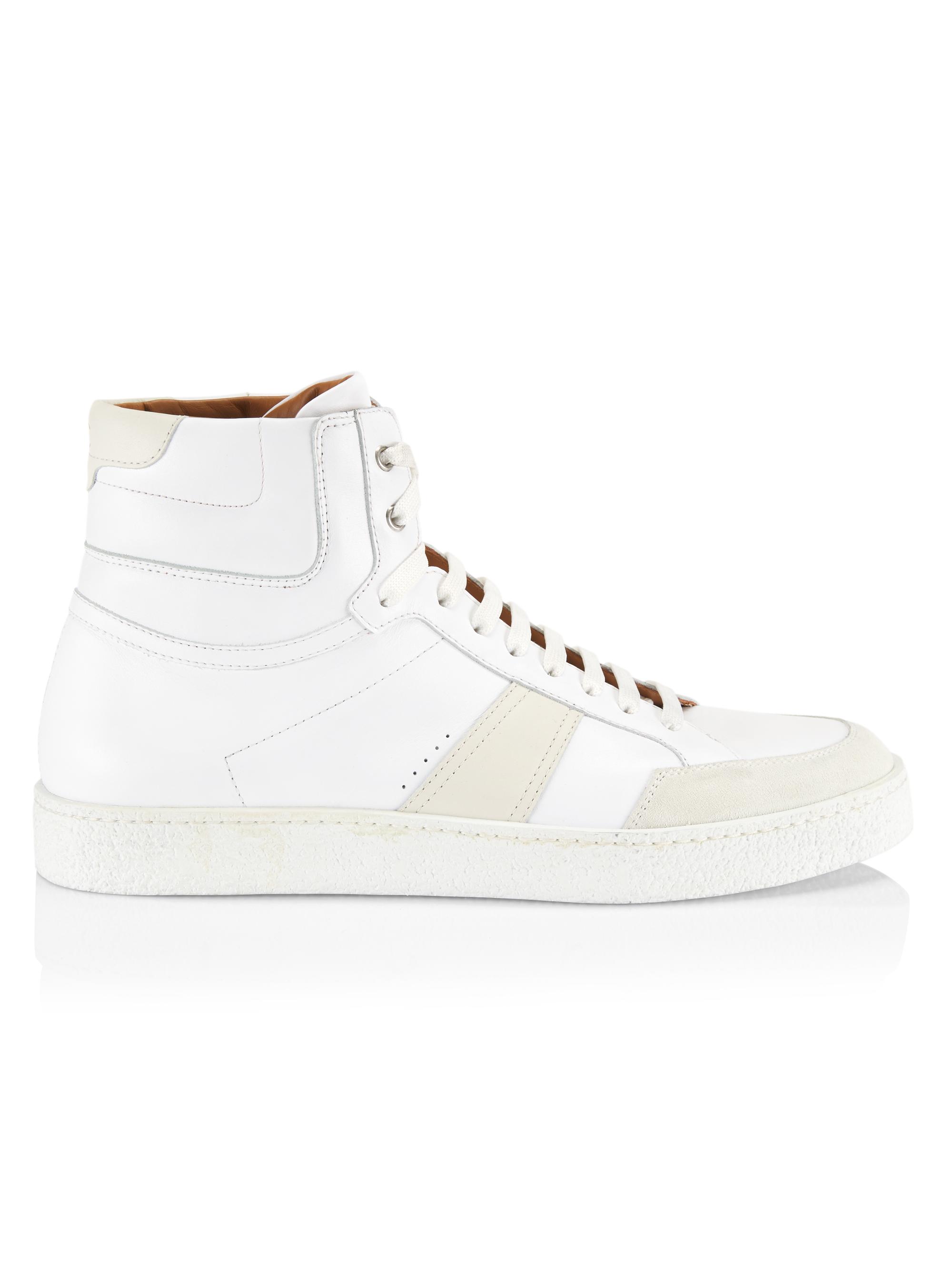 Armando Cabral Men's Bafata Leather High-Top Sneakers - Bianco Cream