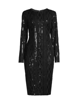 Shop Donna Karan New York Sequined Cable Midi-Dress | Saks Fifth Avenue