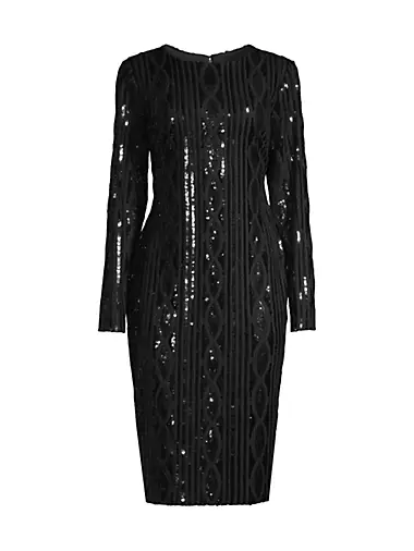 Sequined Cable Midi-Dress