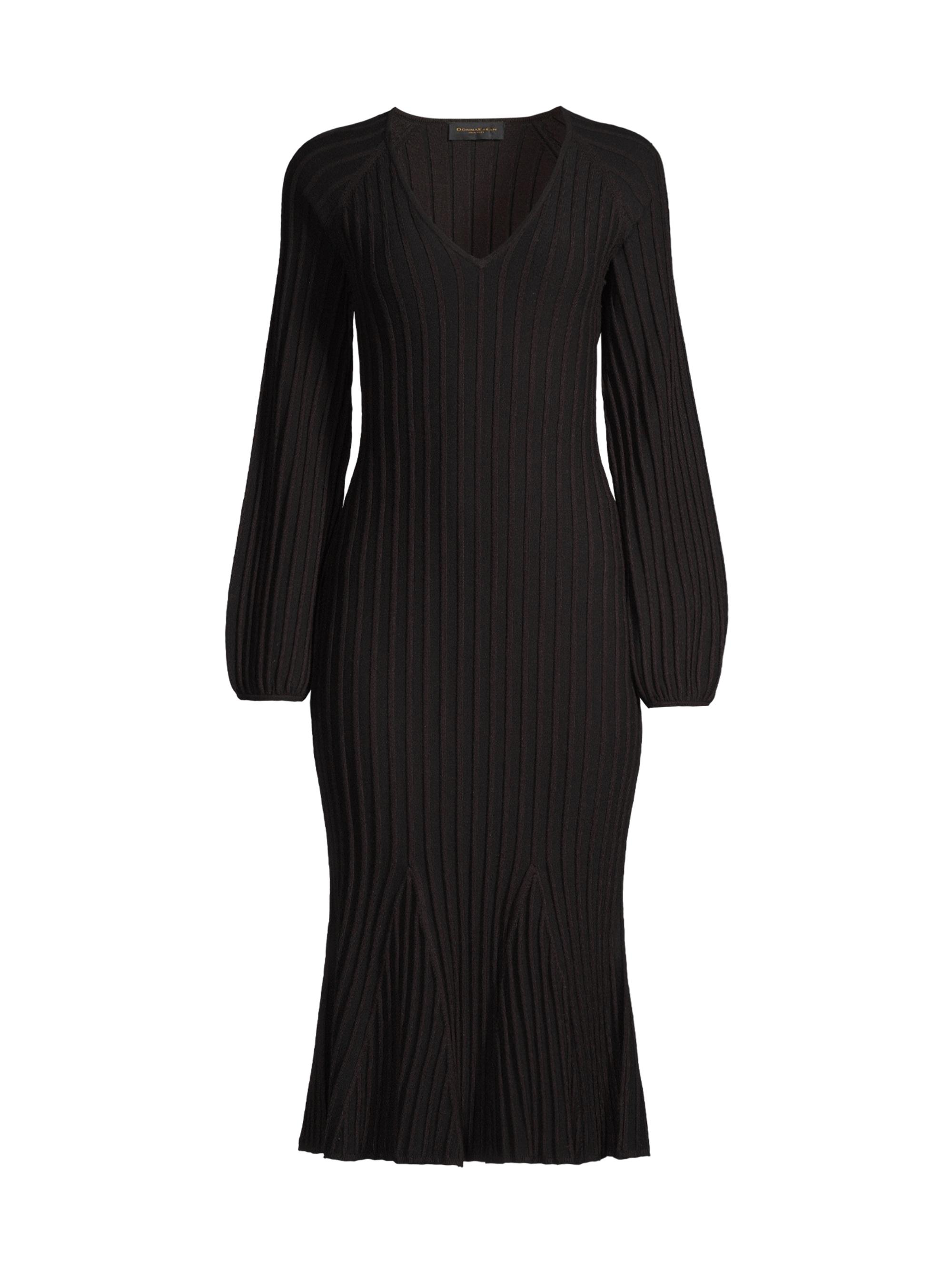 Donna Karan New York Women's Deco Channel Knit Midi-Dress - Black