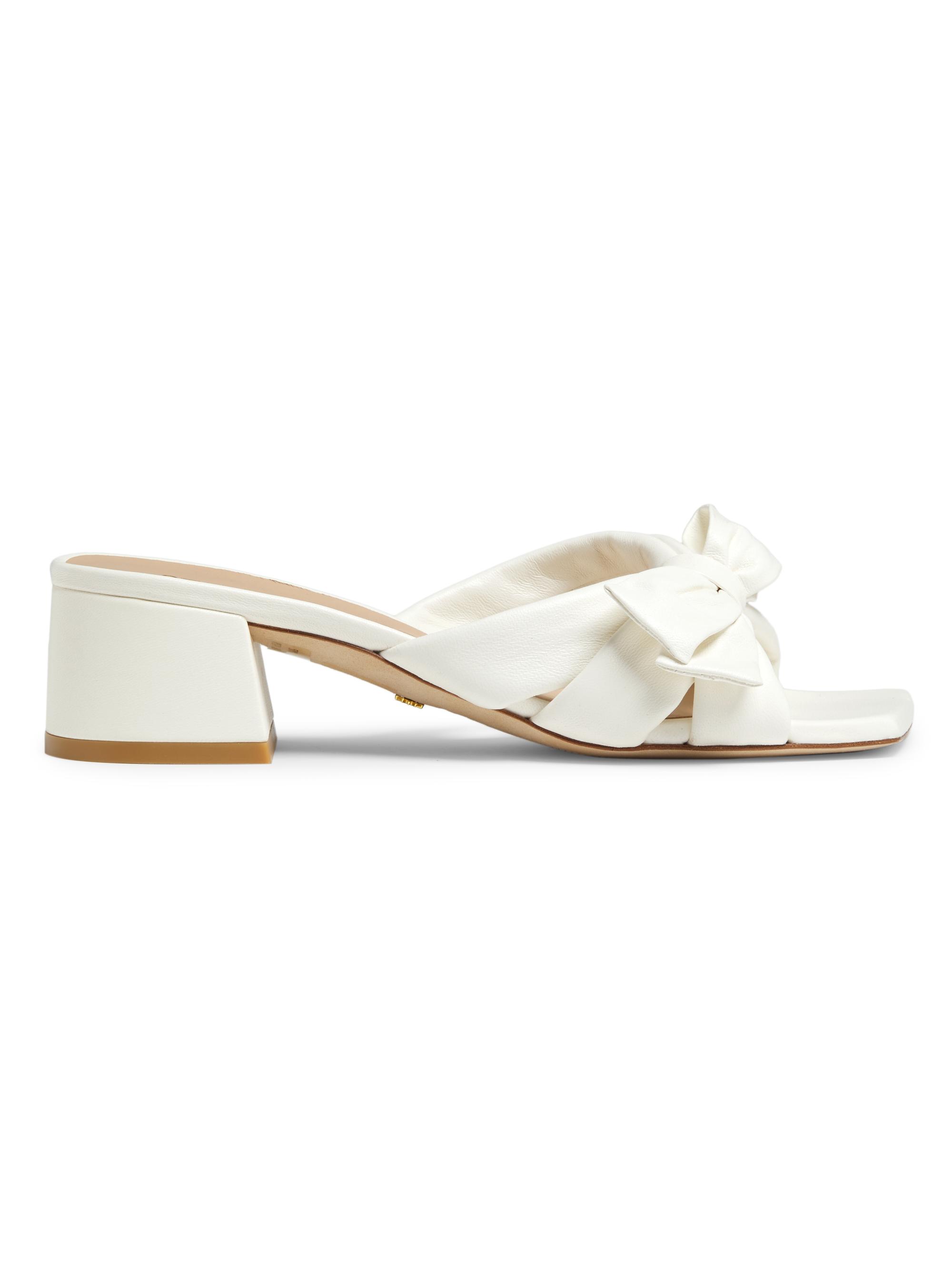 Stuart Weitzman Women's Sofia Leather Slides - Cream  Sandals