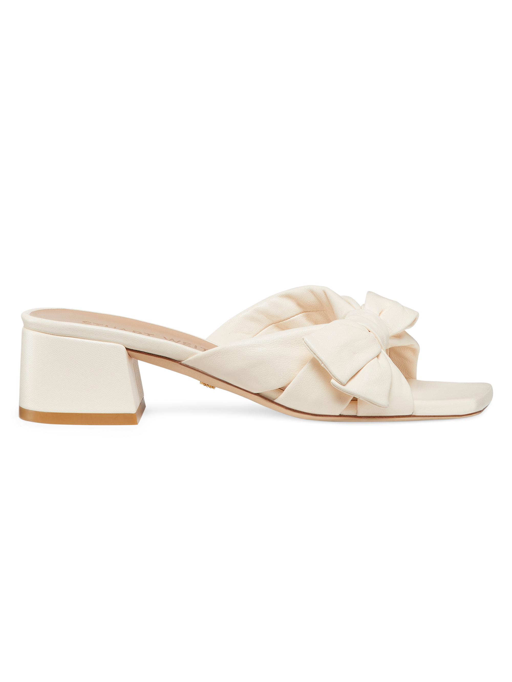 Stuart Weitzman Women's Sofia 45 Leather Slides - Rosegold  Sandals