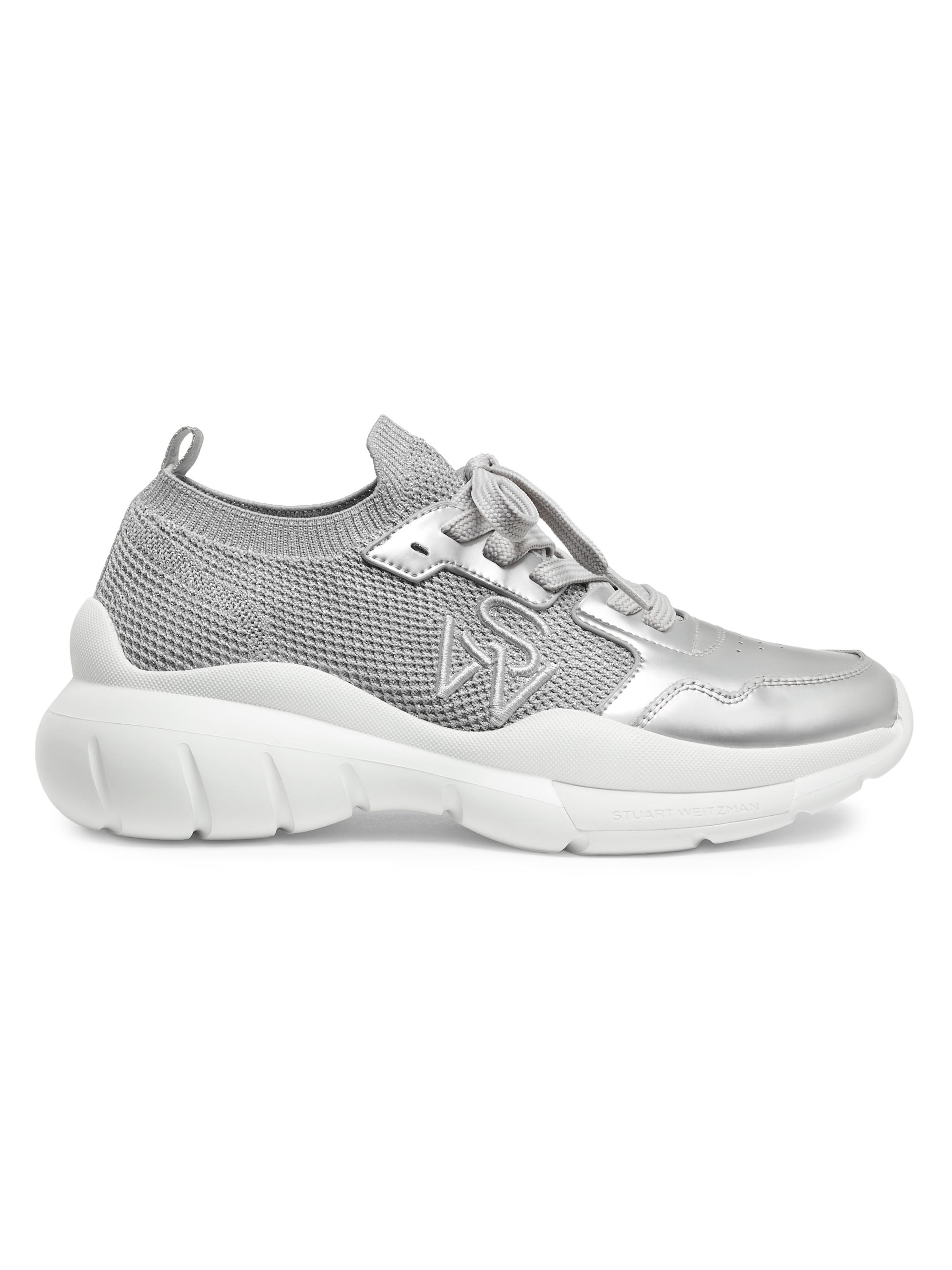 Stuart Weitzman Women's 5050 Logo Low-Top Sneakers - Grey Silver