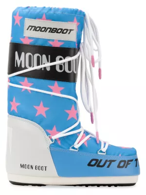 Moon Boot logo rainbow-print snow boots - Neutrals