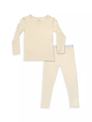 Little Kid's & Kid's Oat ​Long-Sleeve Shirt & Pants Pajama Set