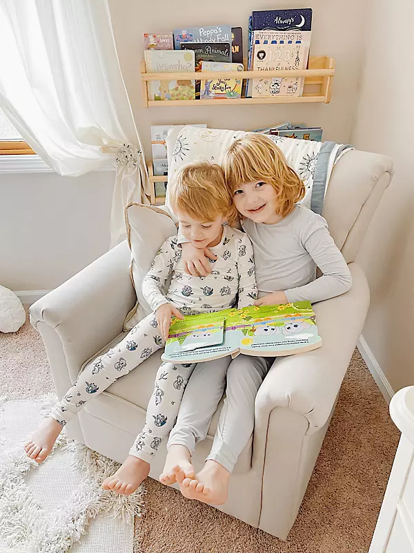 Baby's, Little Kid's & Kid's Cloud Grey Long-Sleeve Shirt & Pants Pajama Set