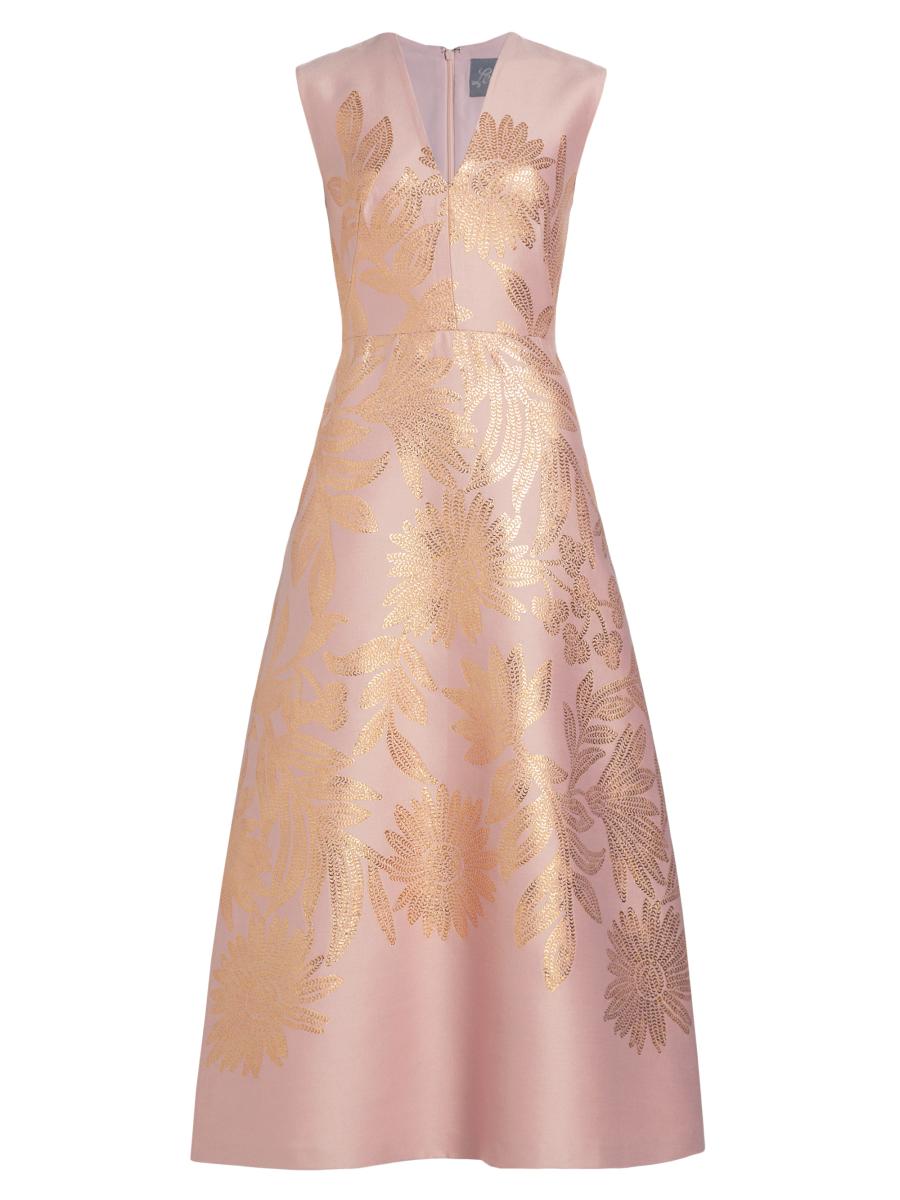 L'Or Flower Jacquard Dress laubeblanc ロル L'Or Flower Jacquard Dress laubeblanc ロル Tuck drape