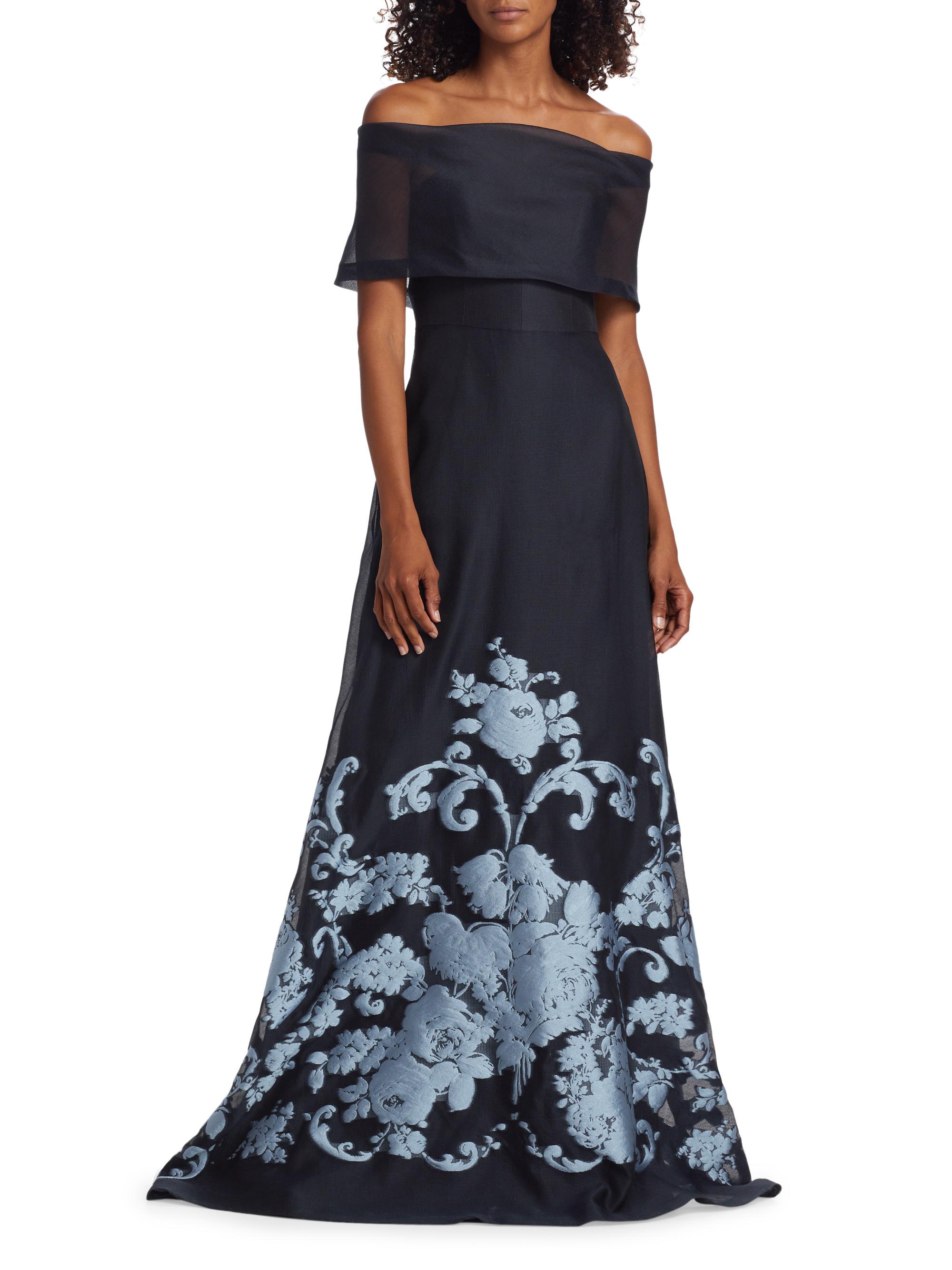 Lela Rose Deedie Floral Off-The-Shoulder Gown | Saks Fifth Avenue