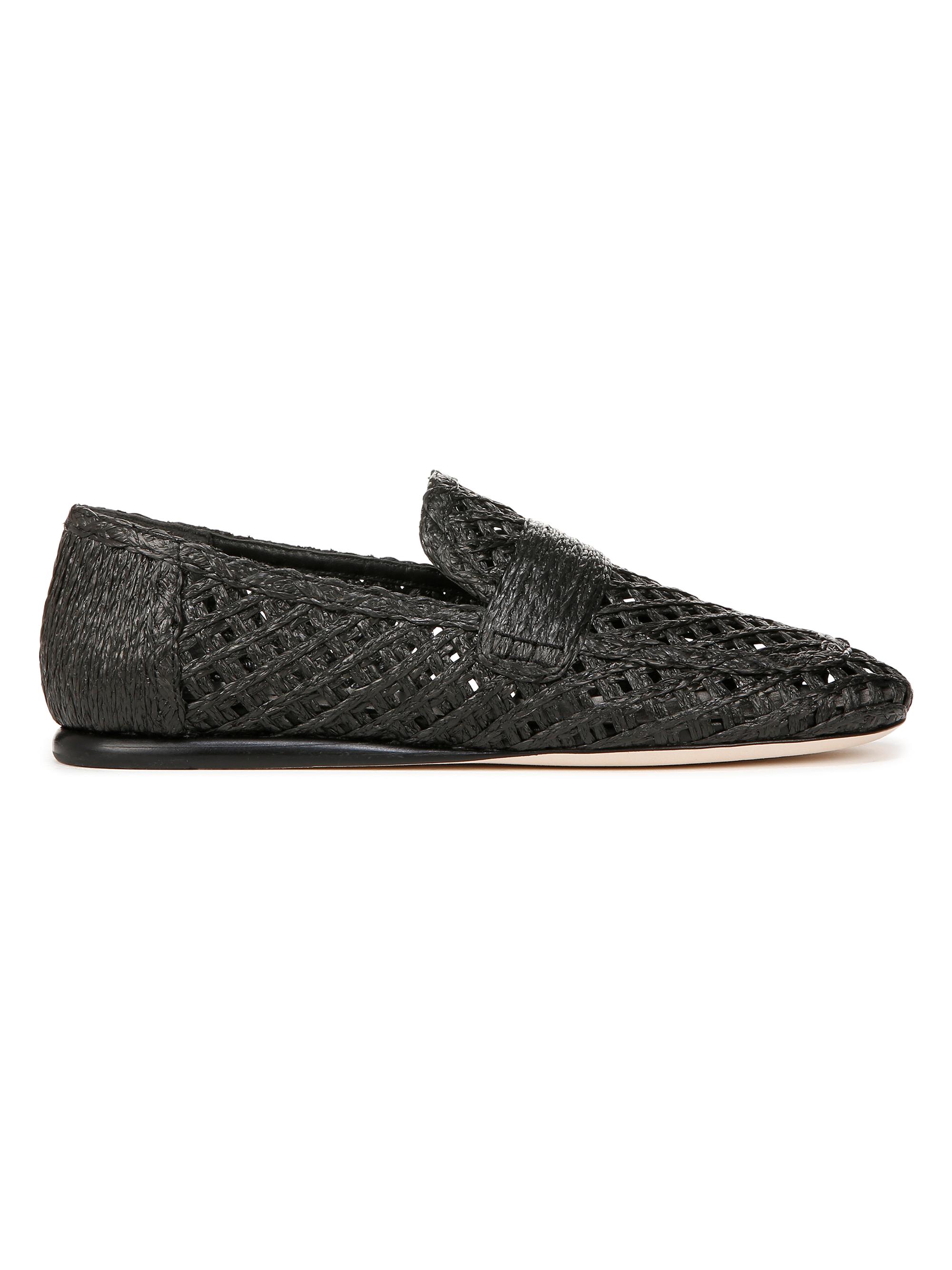 Vince Women's Davis Raffia Loafers - Black