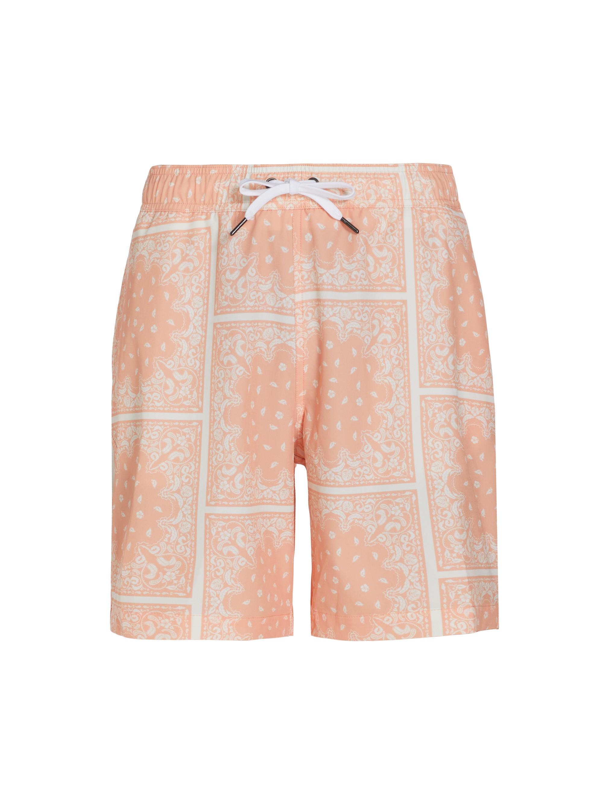 Saks Fifth Avenue Men's COLLECTION Patchwork Swim Trunks - Coral