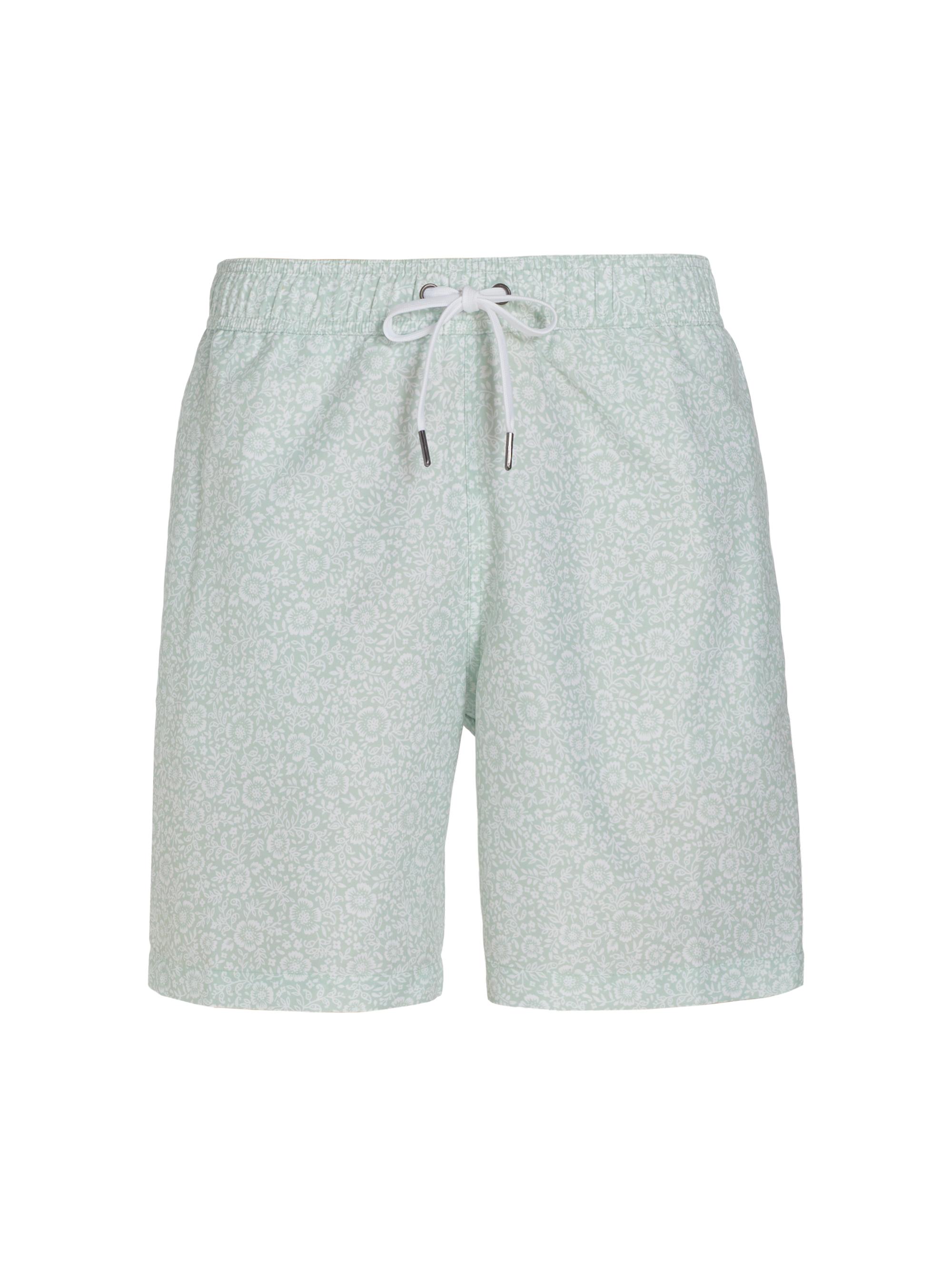 Saks Fifth Avenue Men's COLLECTION Botanical Swim Trunks - Seafoam