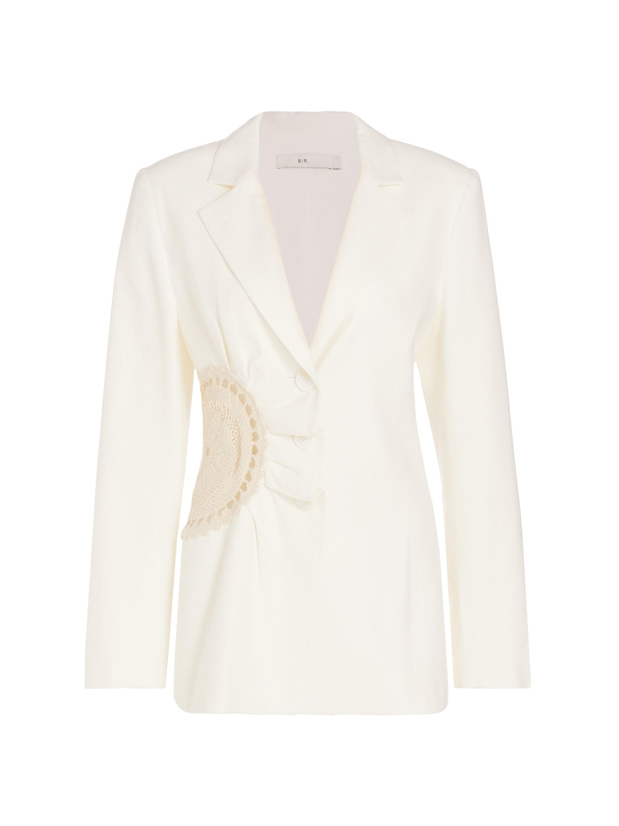 SIR. Women's Atacama Crochet Blazer - Natural