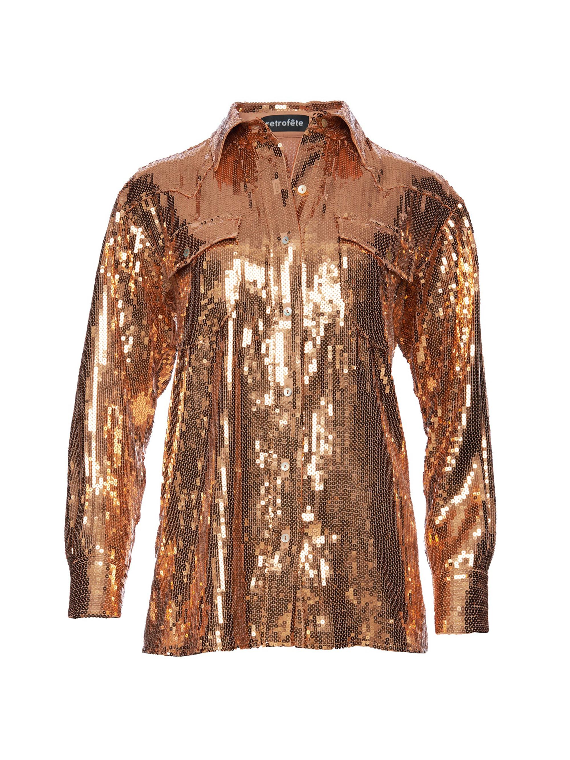 Retrofête Women's Carlotta Sequin Top - Bronze
