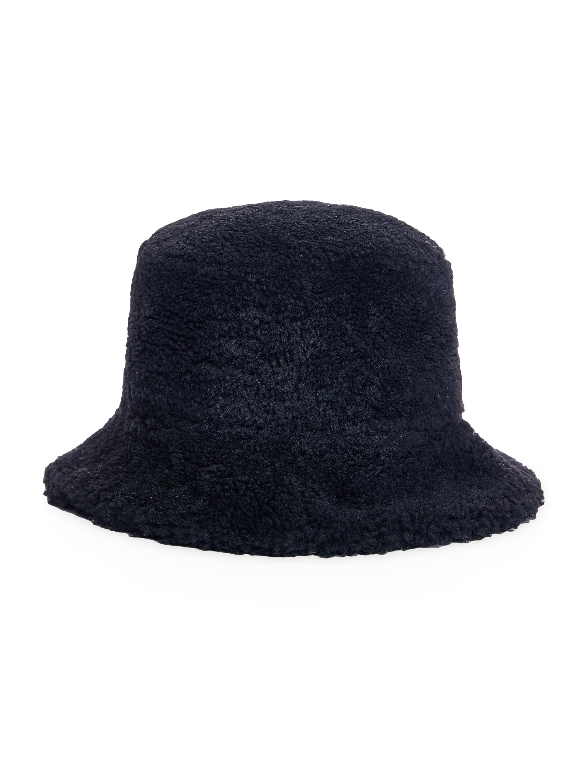 Maximilian Men's Shearling Bucket Hat - Black