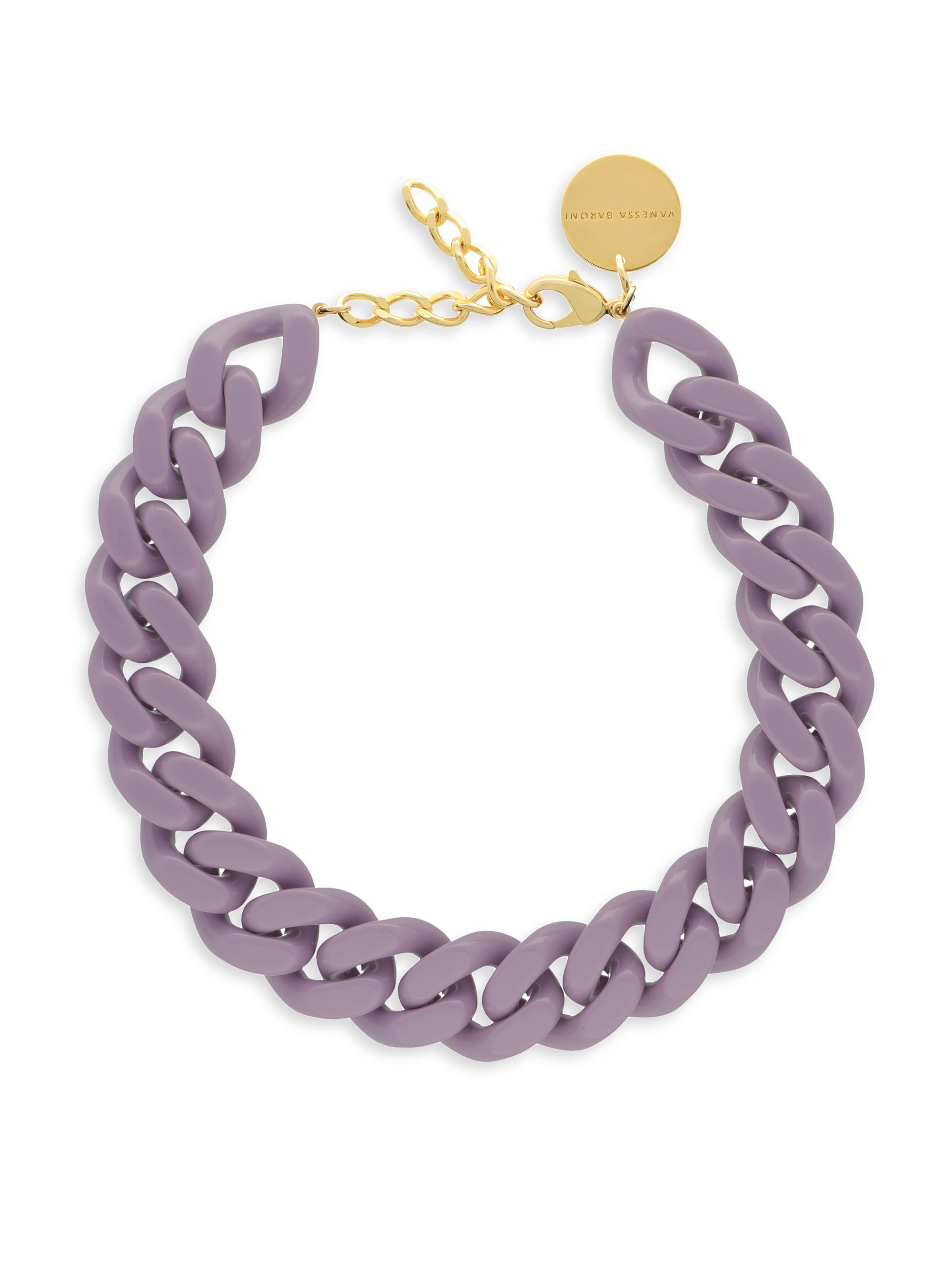 Vanessa Baroni Women's Goldtone & Acetate Flat Chain Necklace - Lavender