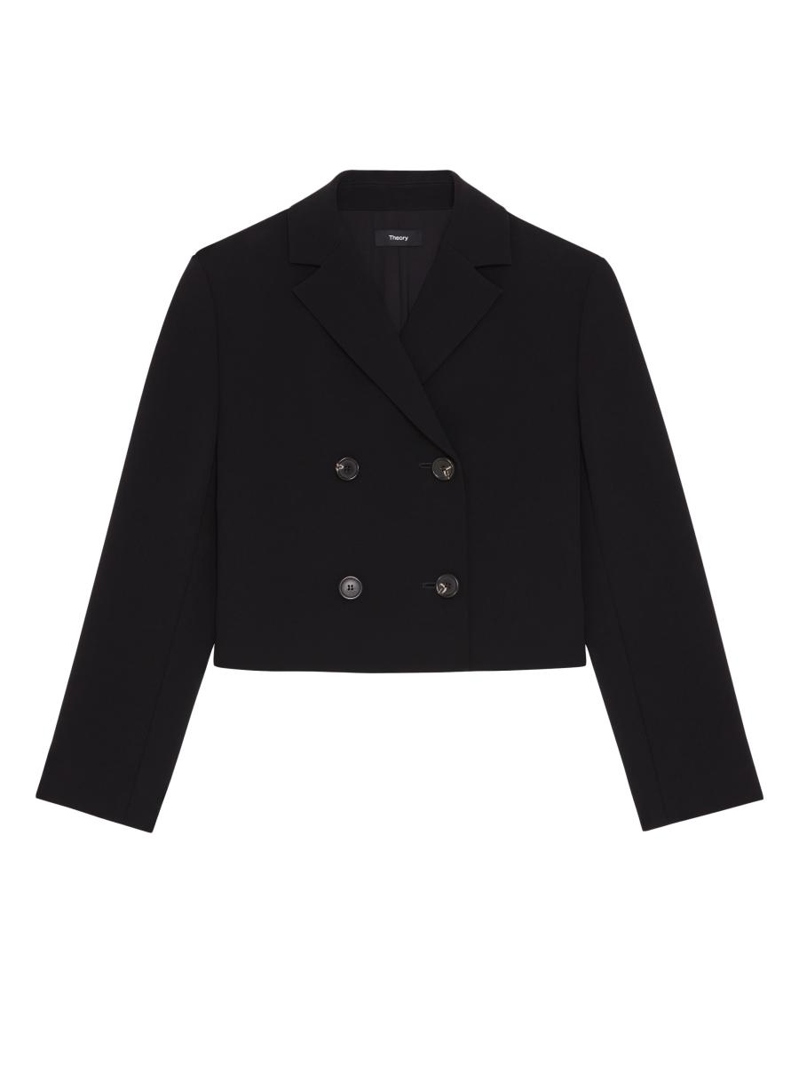 Theory Cropped Double-Breasted Jacket | Saks Fifth Avenue