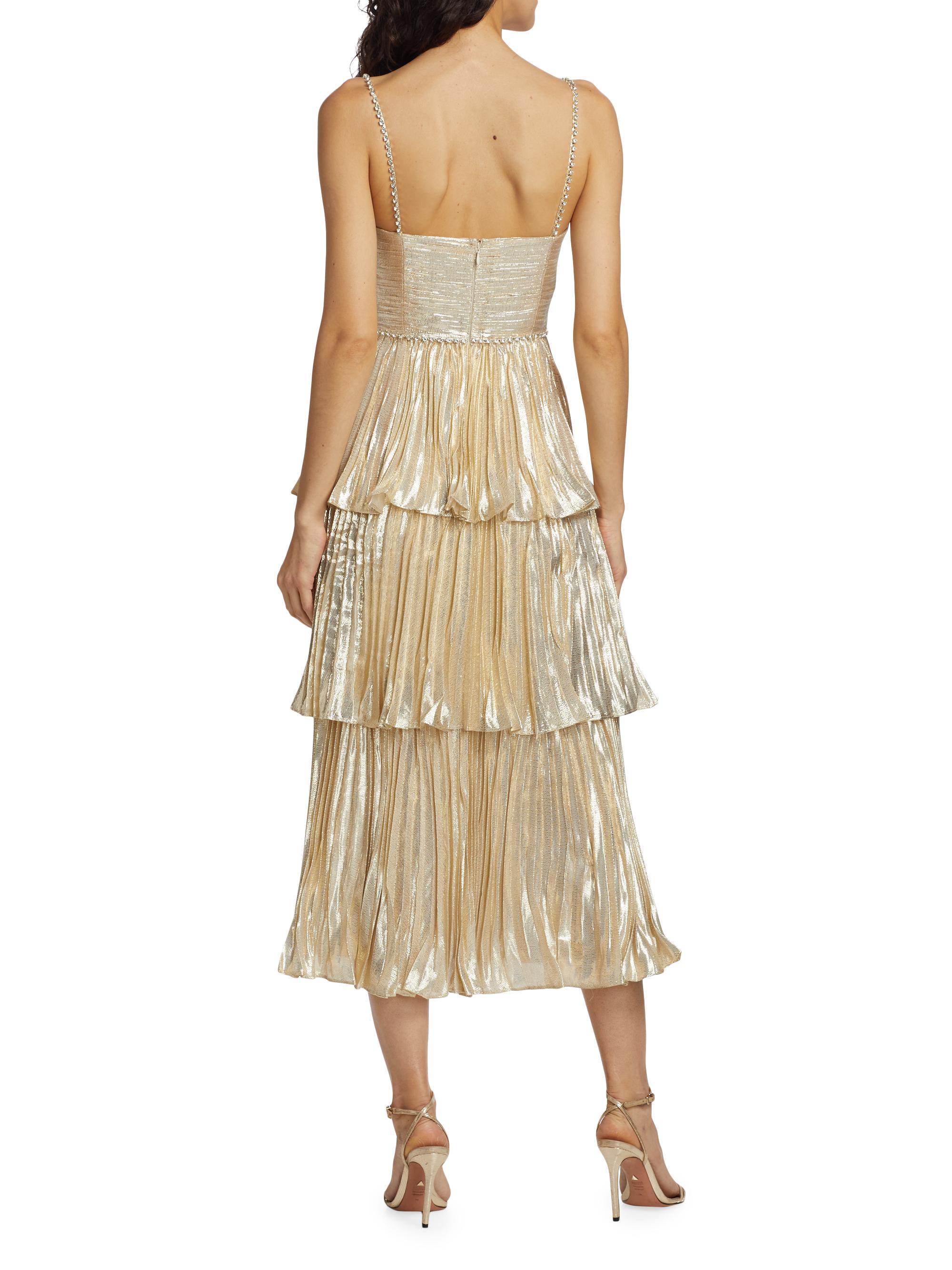 self portrait gold tiered dress Ulla Johnson main image 1