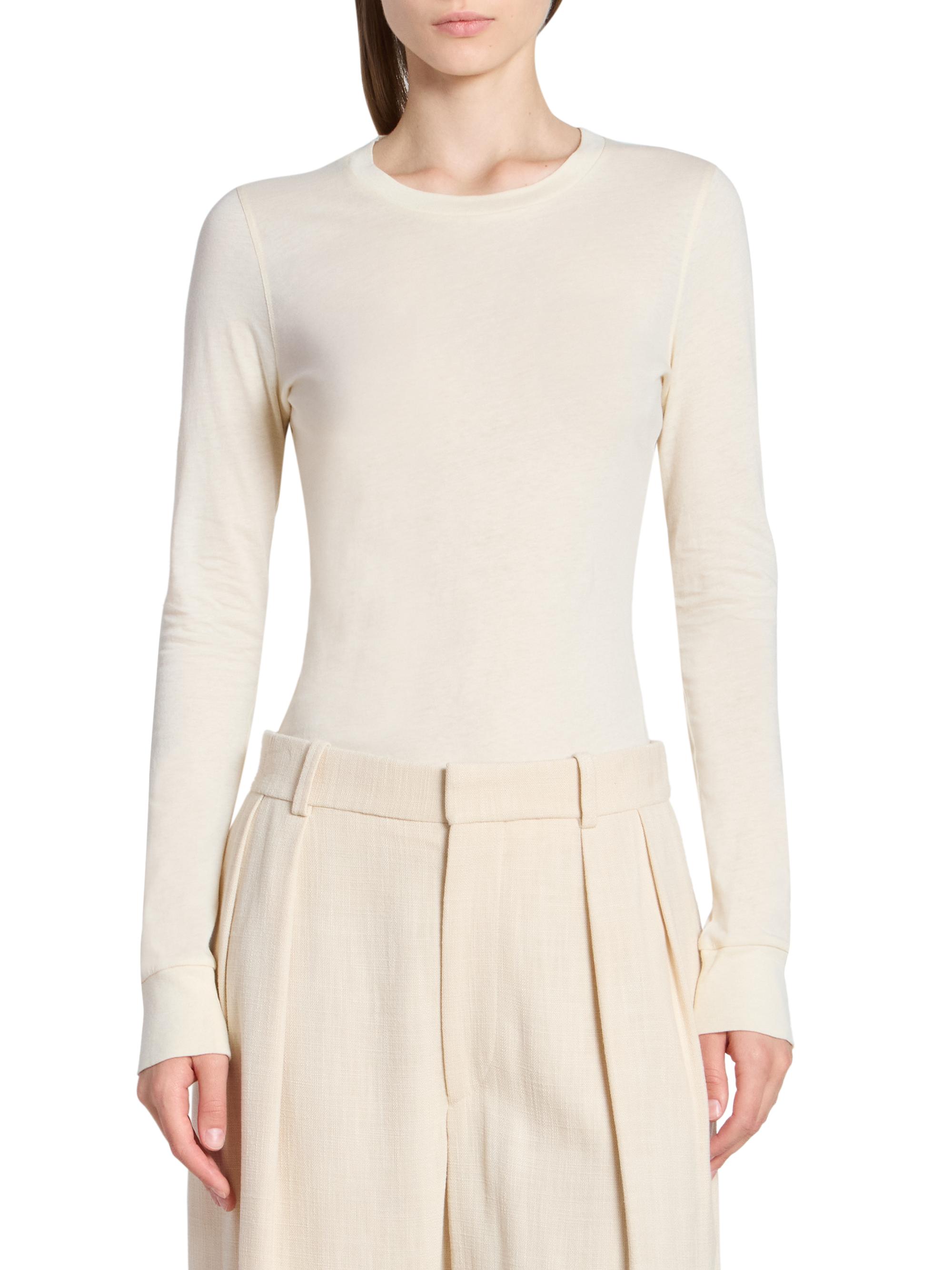 WARDROBE.NYC Women's Slim-Fit Long-Sleeve T-Shirt - Pearl | Thumbnail 3