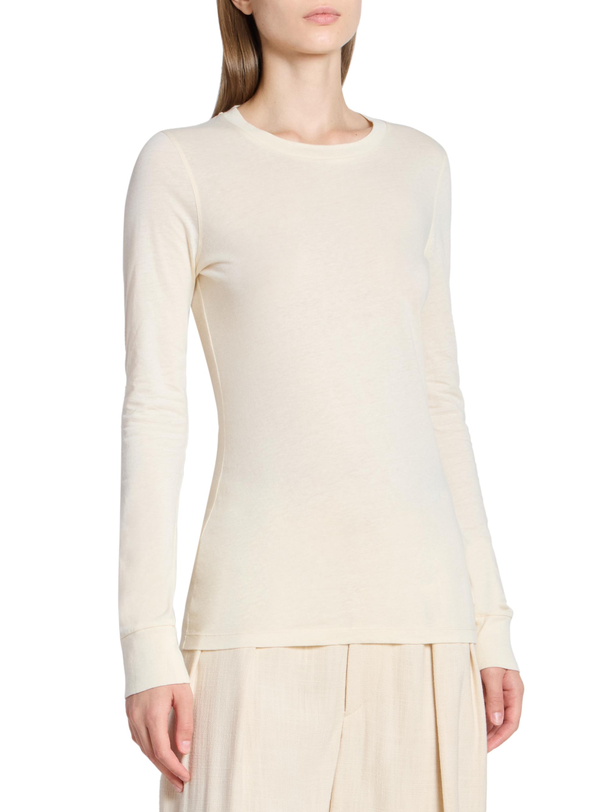WARDROBE.NYC Women's Slim-Fit Long-Sleeve T-Shirt - Pearl | Thumbnail 4