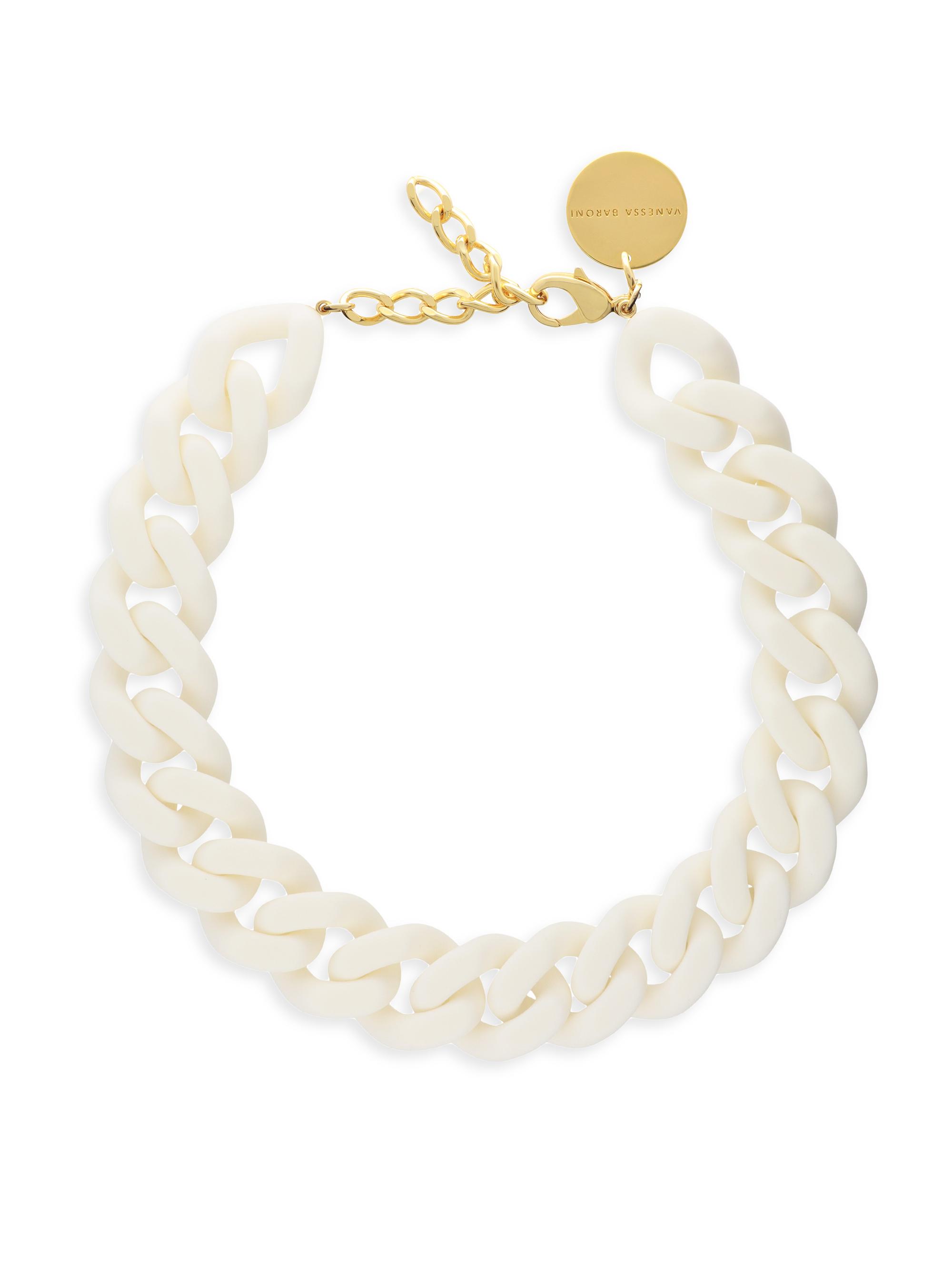 Vanessa Baroni Women's Goldtone & Acetate Flat Chain Necklace - Off White