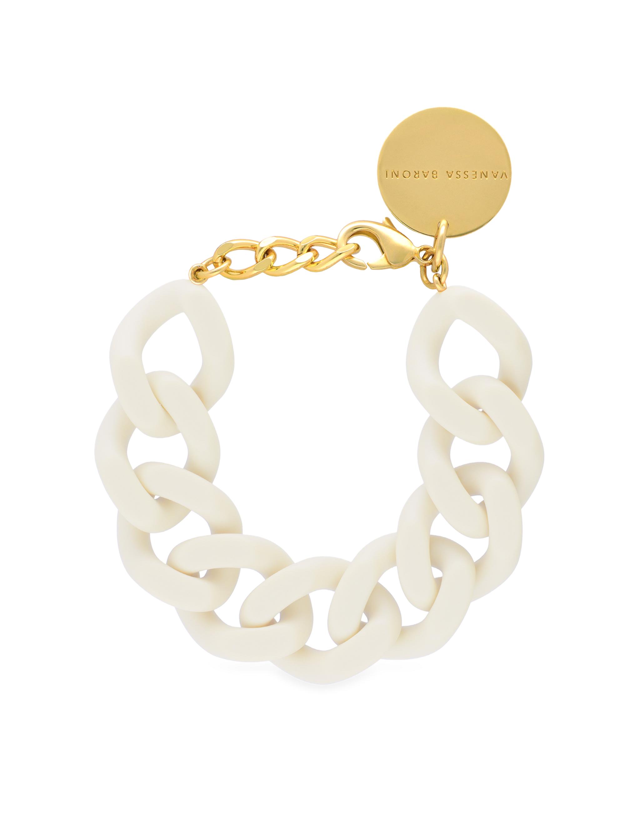 Vanessa Baroni Women's Goldtone & Acetate Flat Chain Bracelet - Off White