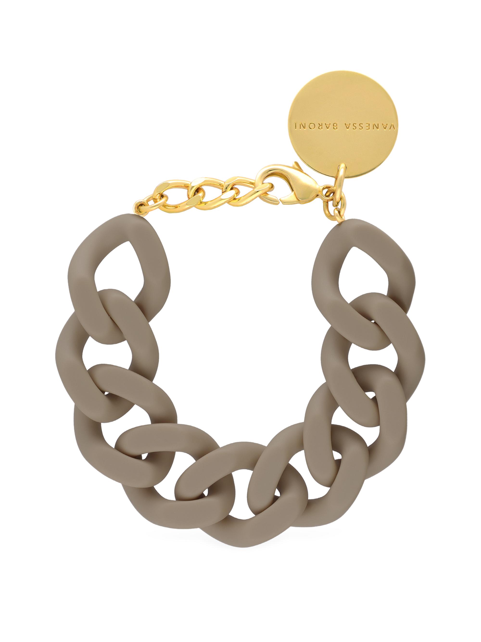 Vanessa Baroni Women's Goldtone & Acetate Flat Chain Bracelet - Light Taupe