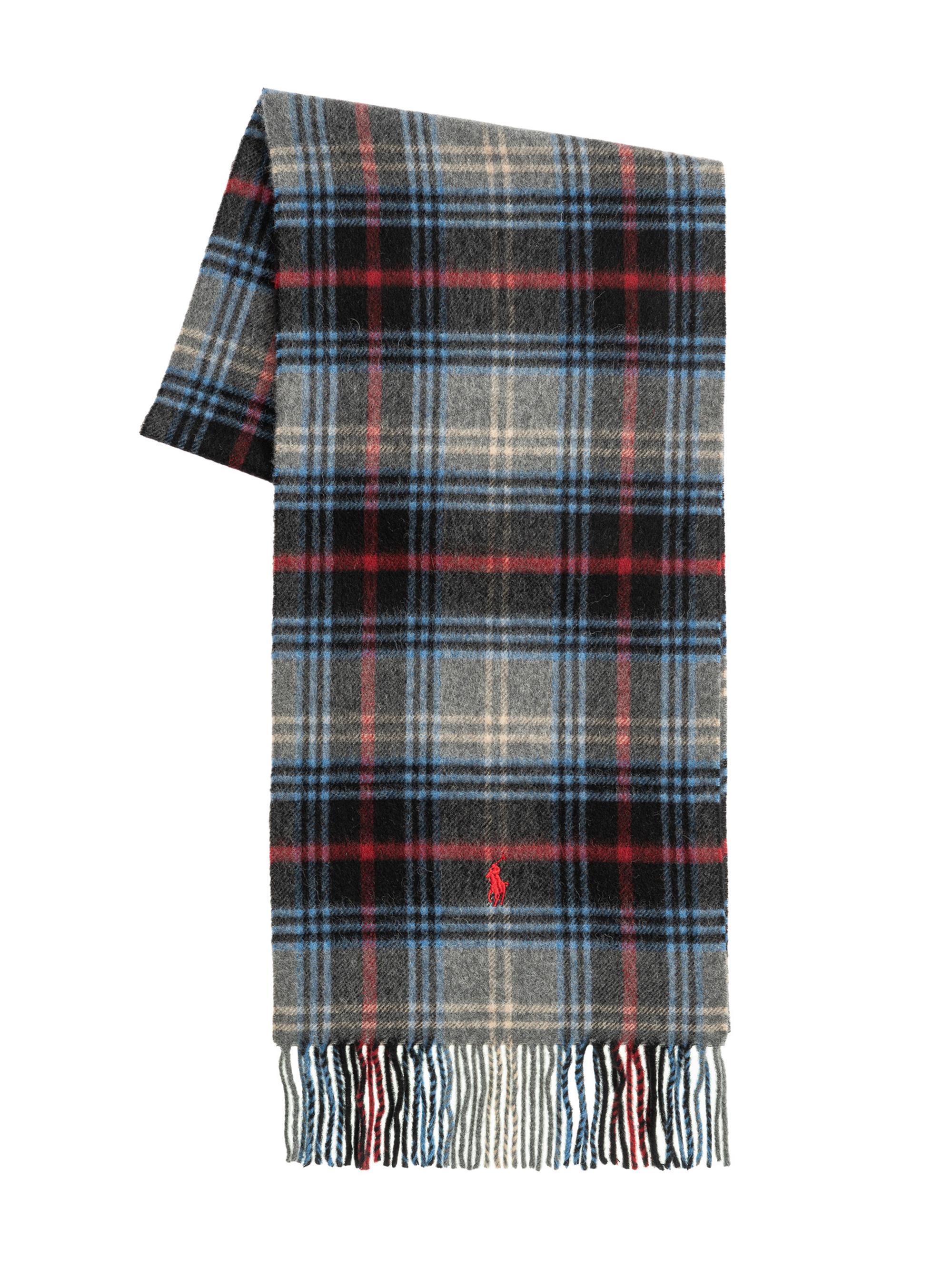 Polo Ralph Lauren Men's Plaid Wool Scarf - Grey Plaid